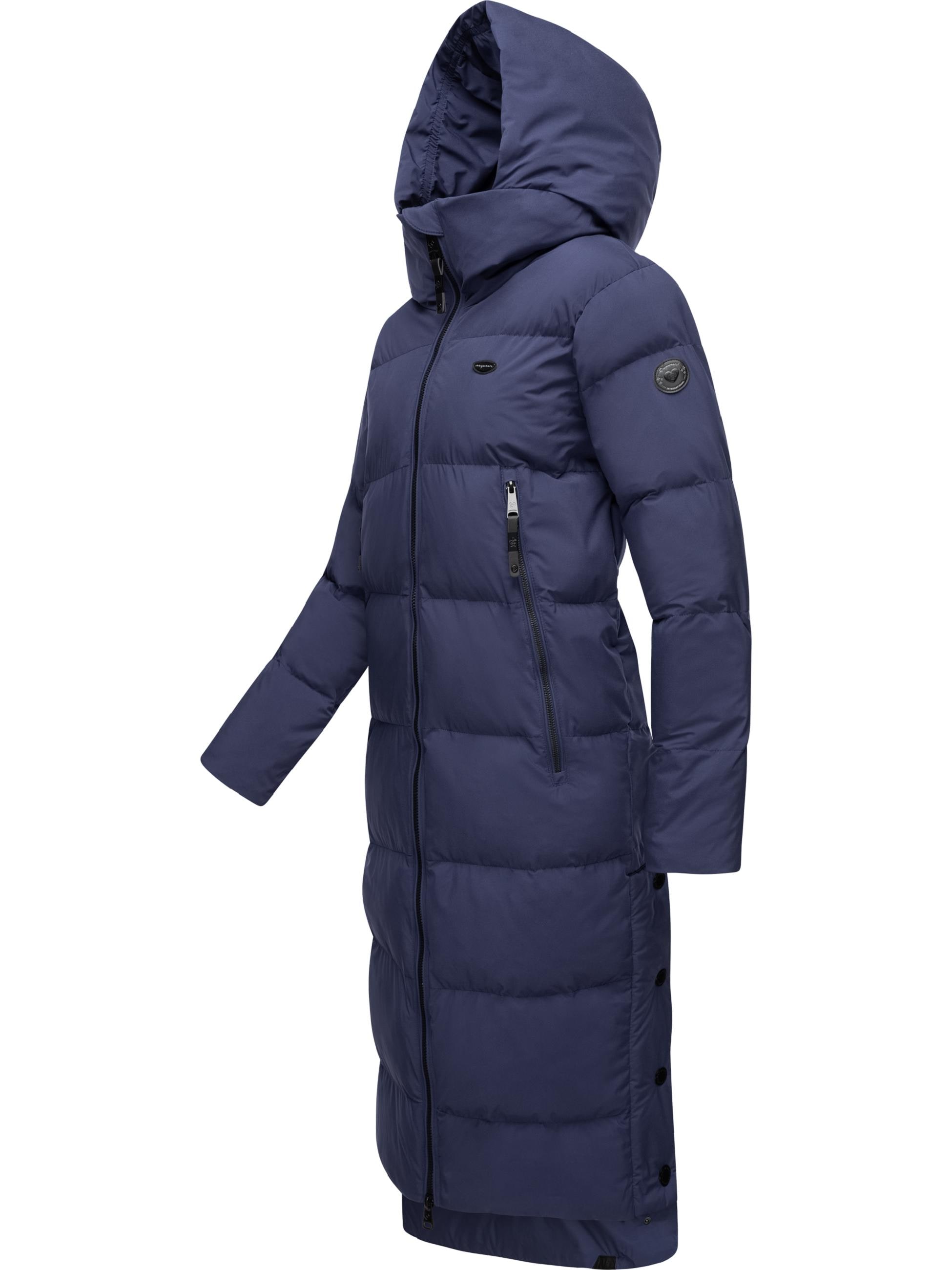 Ragwear Wintermantel »Wintermantel Patrise«, Extralanger Damen Winter Steppmantel mit Gehschlitzen