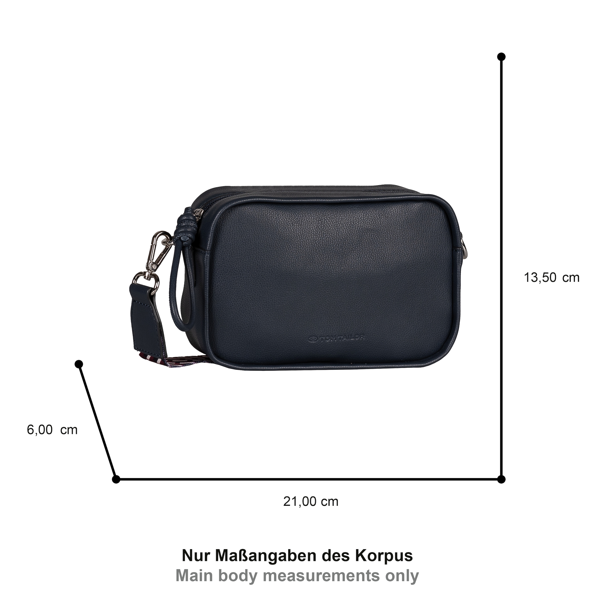TOM TAILOR Umhängetasche »Tatiana« Damen Handtasche, Kamerabag, fein gewebter dreifarbiger Gurtband