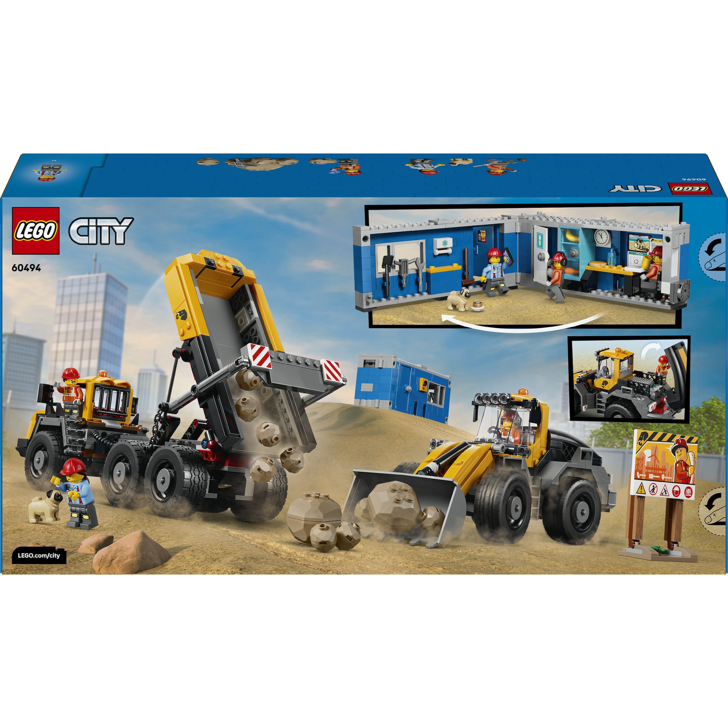 LEGO® Konstruktionsspielsteine »Kipplaster und Schaufellader (60494), LEGO City« Made in Europe