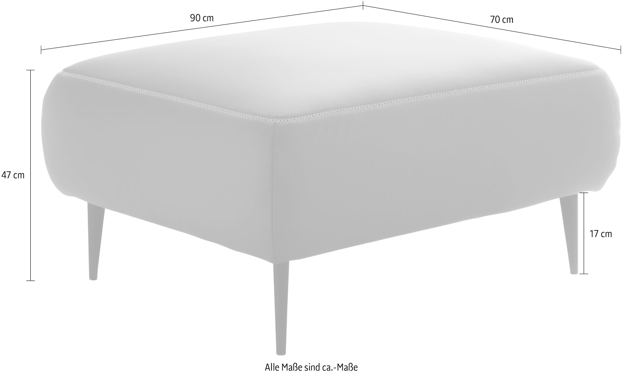 designwerk Hocker »Forma, zeitloser Desighocker mit aktuellem Fuß«, in hochwertiger Verarbeitung & tollem Sitzkomfort