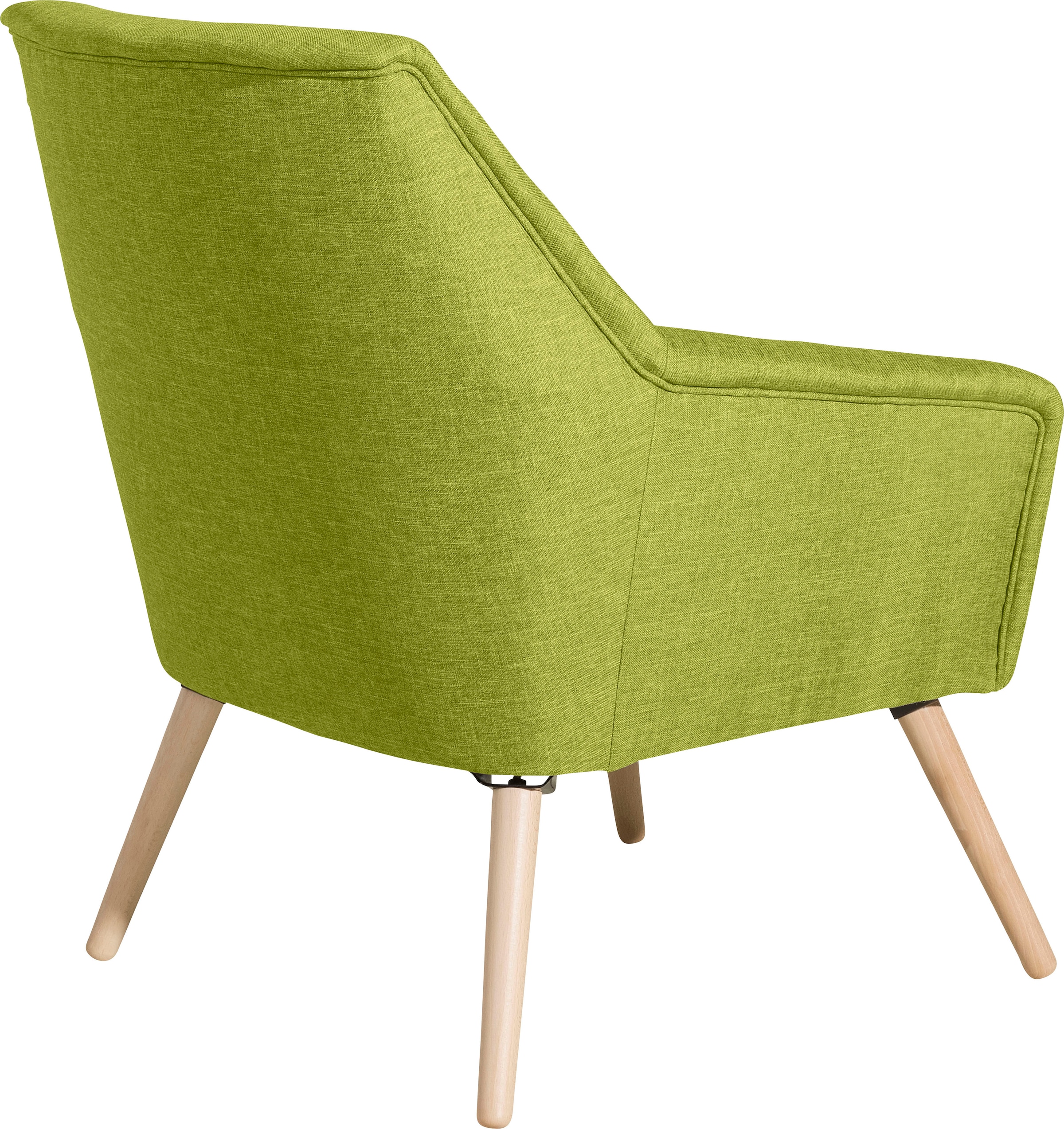 Max Winzer® Cocktailsessel »Alan, Loungesessel mit hohem Sitzkomfort, moderne Formensprache«, im Retrolook, Füße in Buche natur