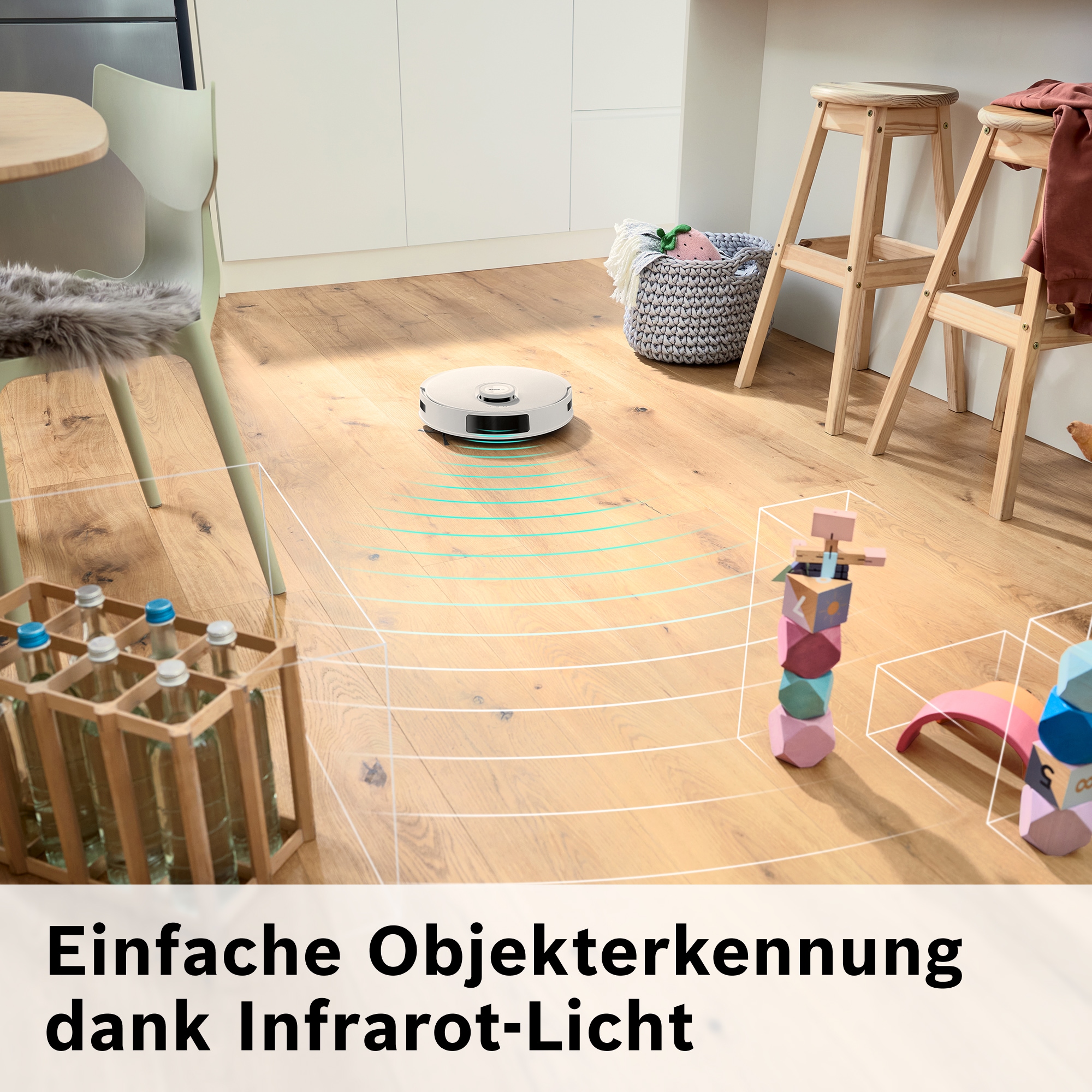 BOSCH Saugroboter »Spotless + BCRD1W, Saugroboter mit Wischfunktion, 11.000 Pa Saugkraft«, Trocken-Servicestation, Infrarot Navigation, Carbon Bürste