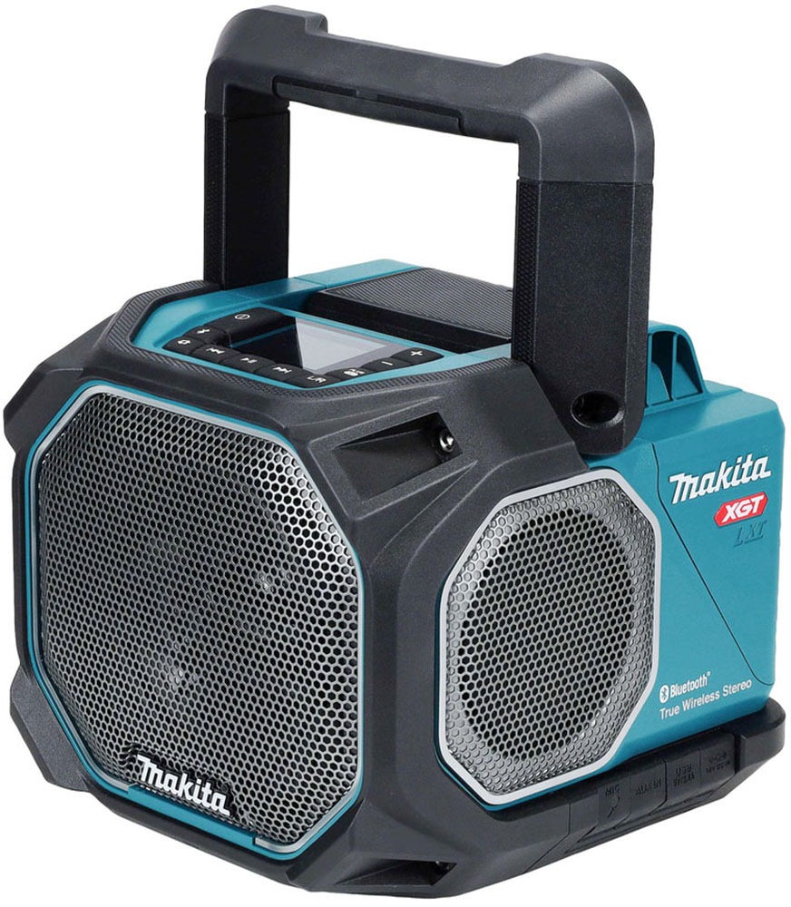 Makita, Bluetooth-Lautsprecher »»MR014GZ«« ( ) ohne Akku, ohne Ladegerät, türkis, Handgriff kann als Smartphone-Halter genutzt werden. Bis zu 10 