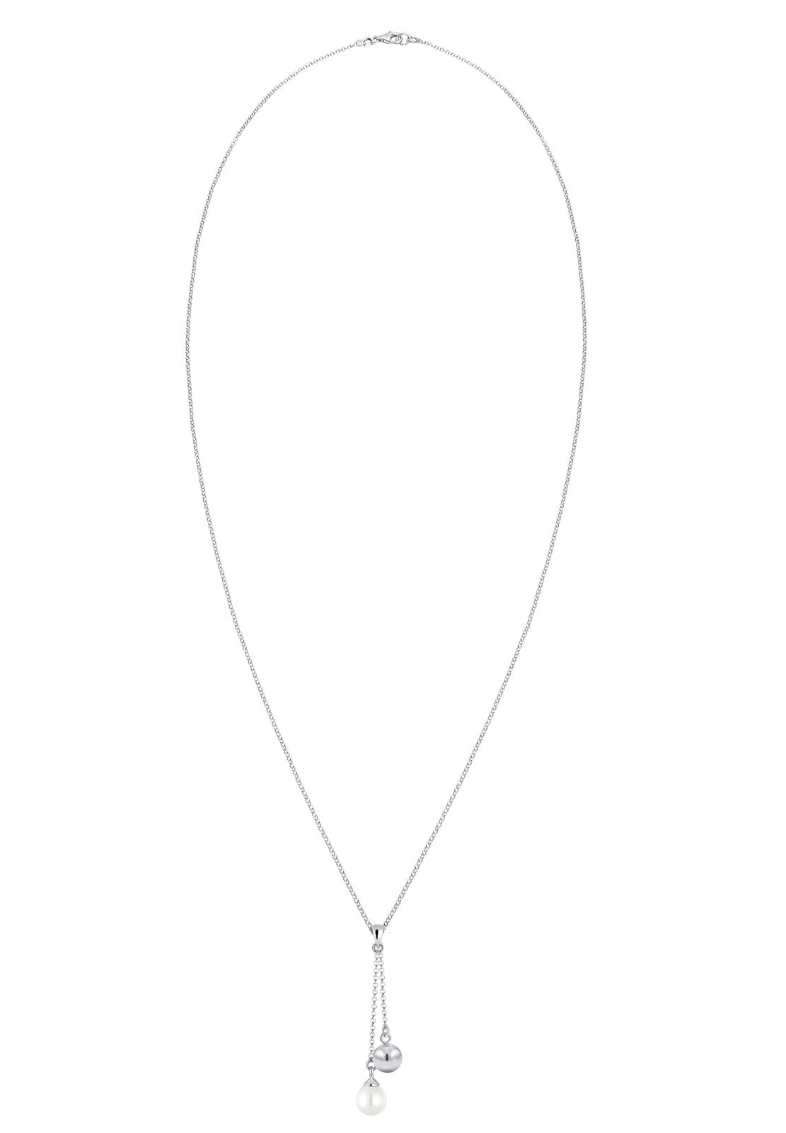 Elli Silberkette »Halskette Y-Kette Muschelkernperle Weiß 925 Sterling Silber«