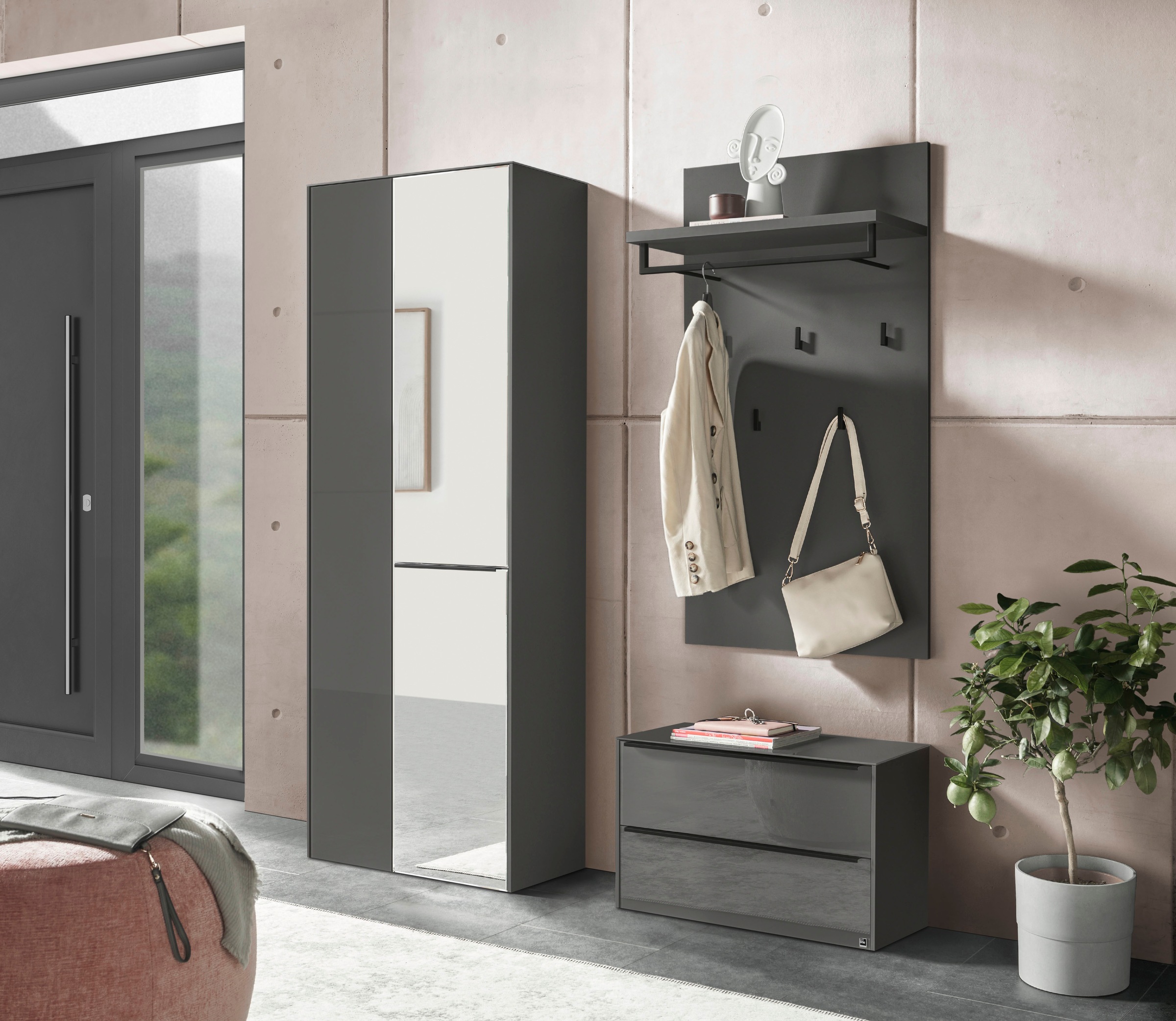 set one by Musterring Garderobenschrank »reno-Dielen« In zwei Farbvarianten, 72 x 188 x 32 cm, stilvoller Stauraum