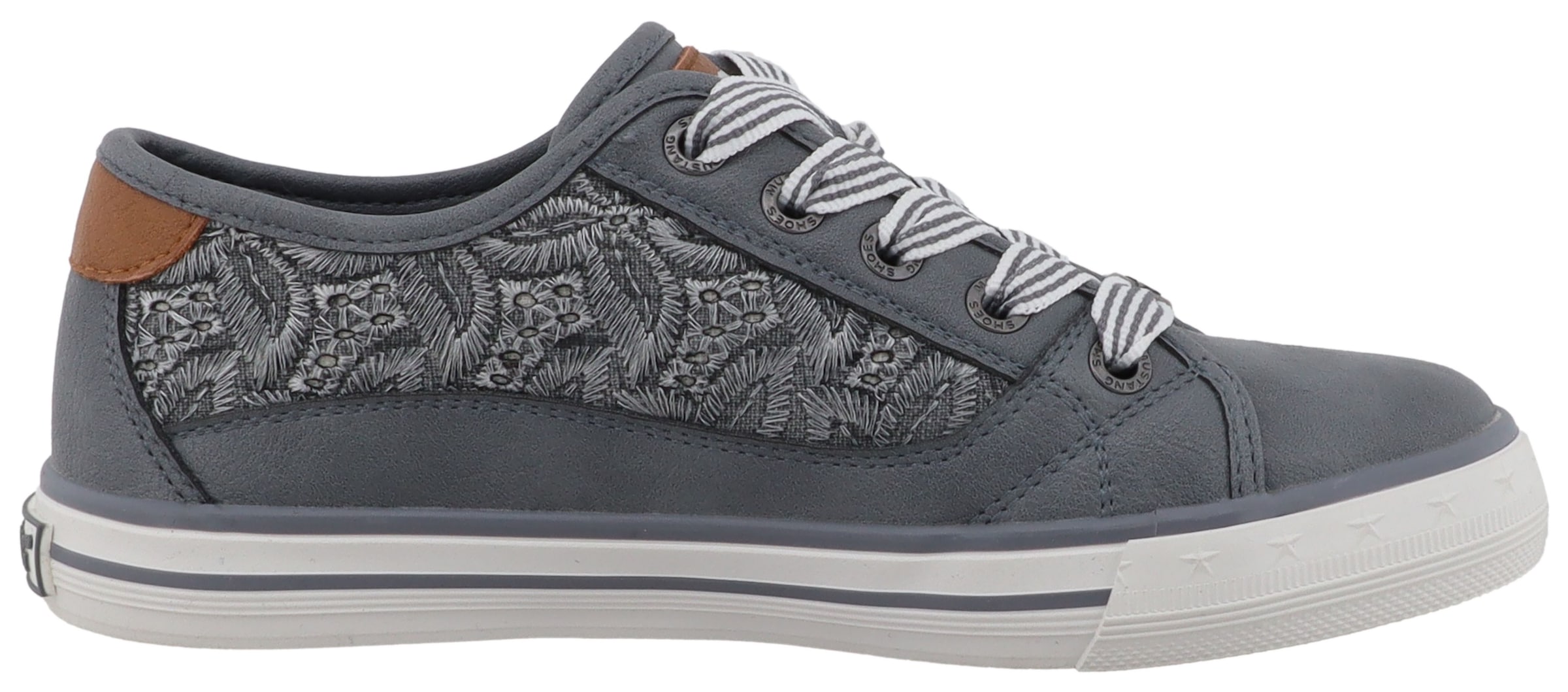 Mustang Shoes Sneaker »Gaspare«  Freizeitschuh, Schnürschuh, Halbschuh mit Blüten-Stickerei