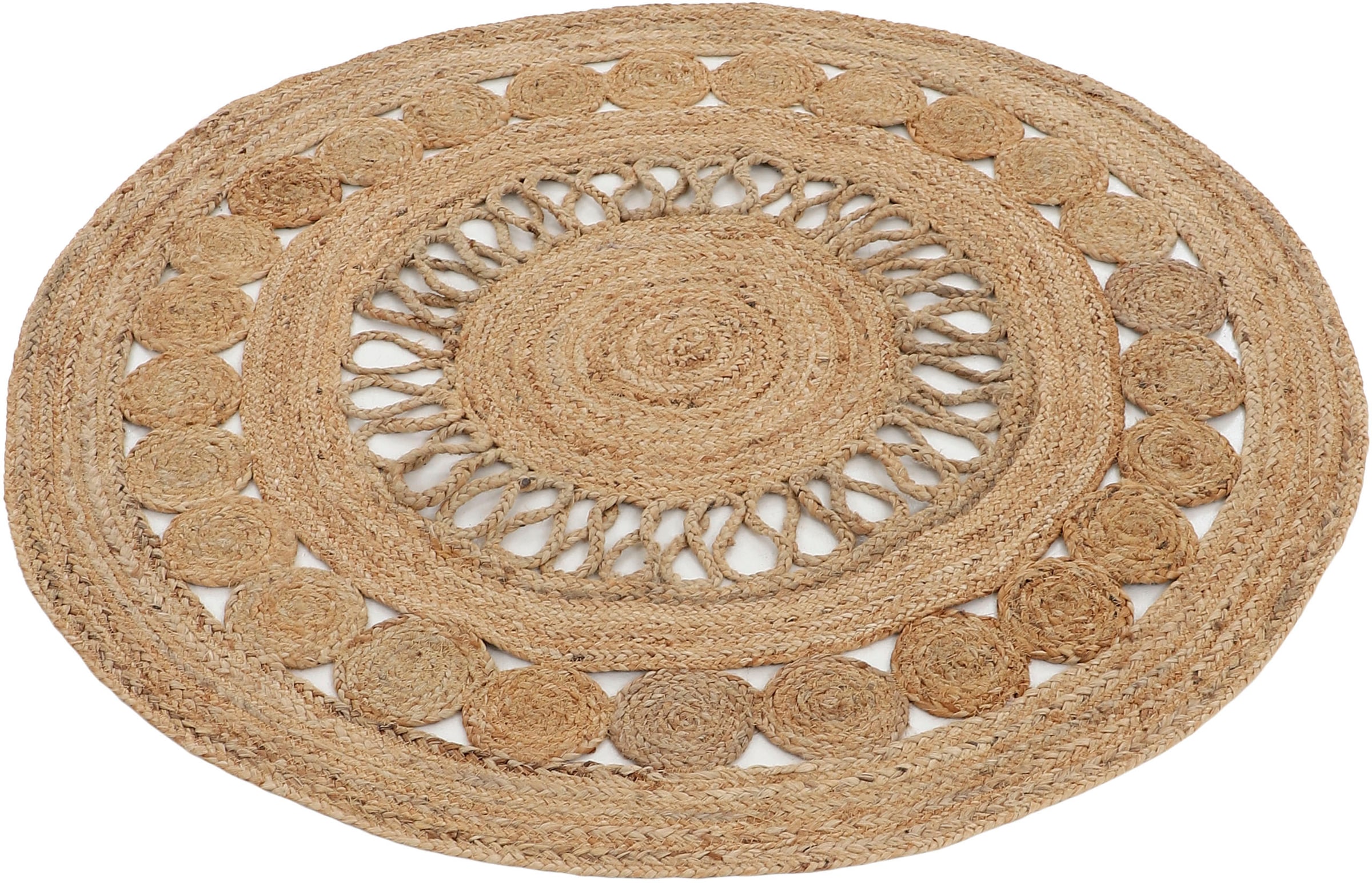 carpetfine Teppich »Juteteppich Ella« rund 5 mm Höhe