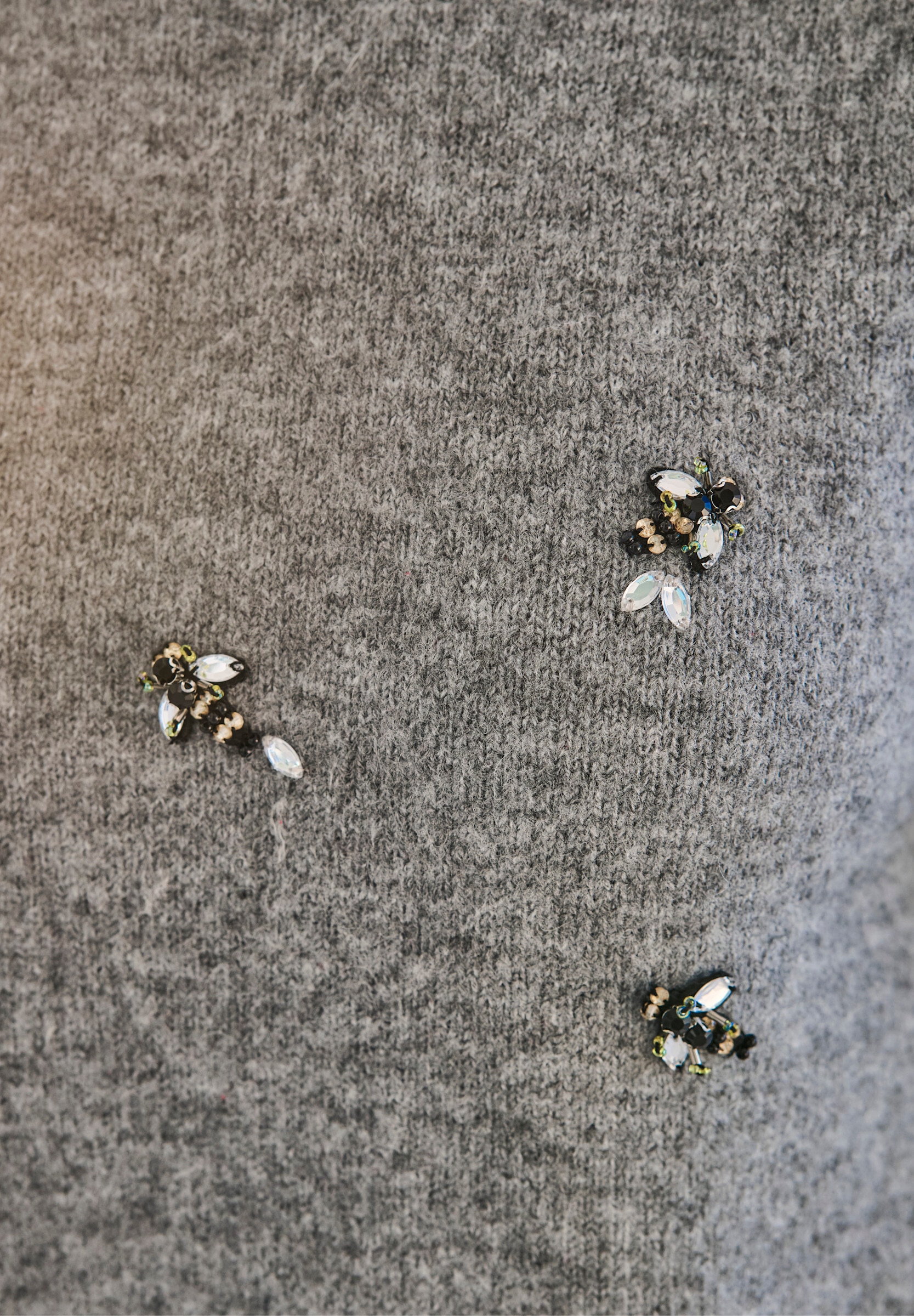 heine Longpullover »Pullover Langarm-Pullover mit glänzenden Ziersteinchen«
