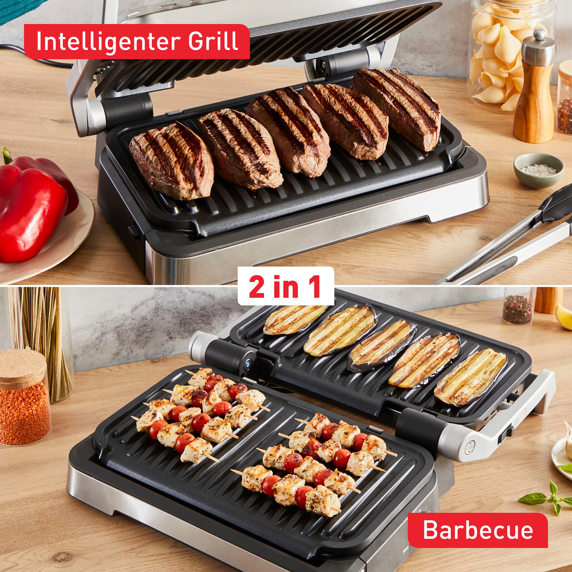 Tefal Kontaktgrill »OptiGrill 2in1 XL GC782D«, 2200 W