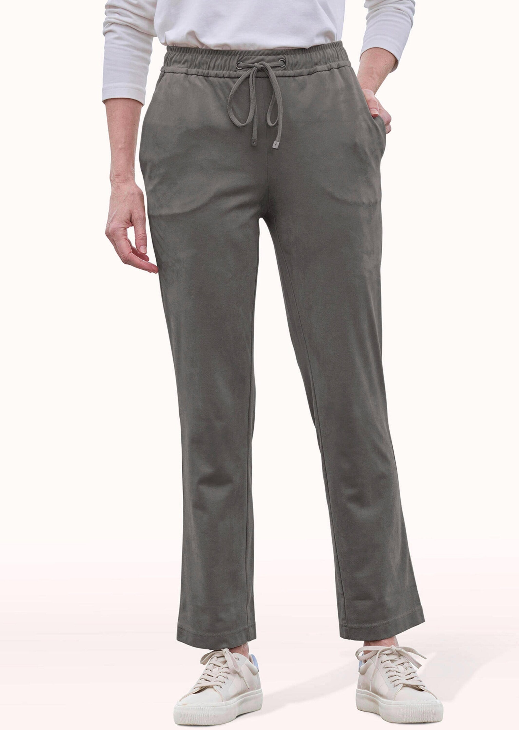 GOLDNER 2-in-1-Hose »Kurzgröße Stretch Hose SARA in Veloursleder-Optik«