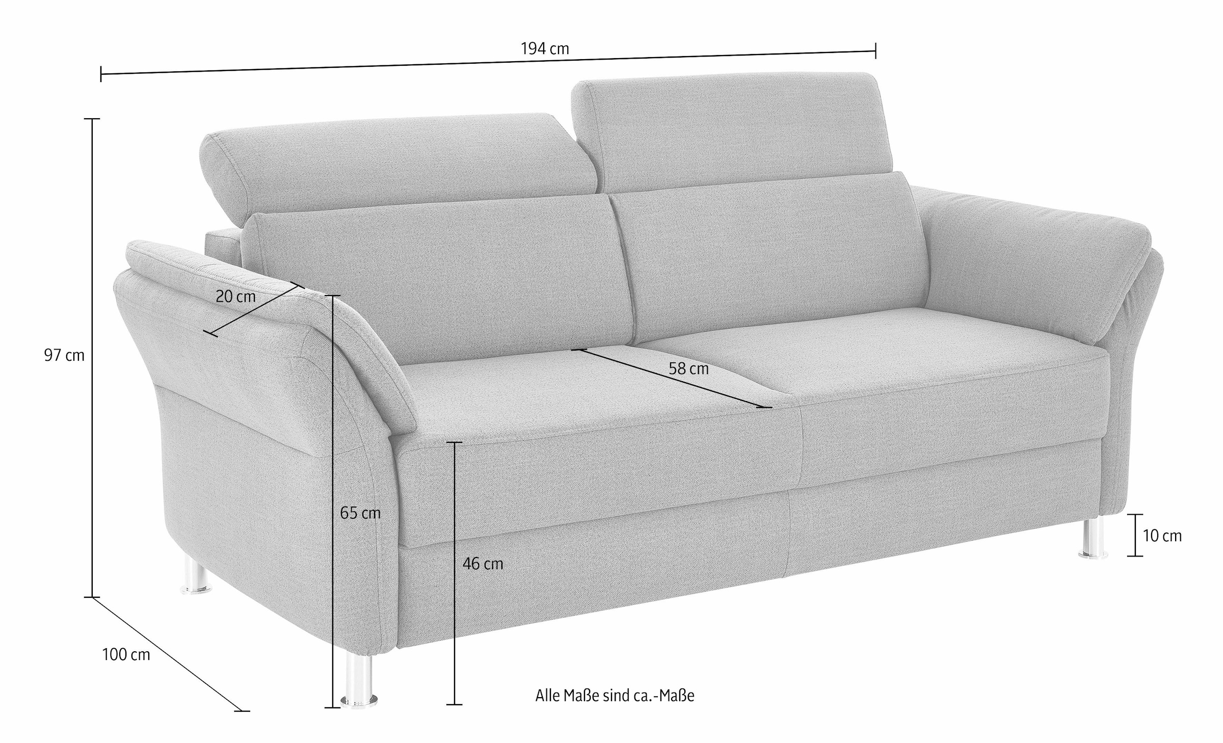 sit&more 3-Sitzer »Avignon«, inklusive Kopfteilverstellung
