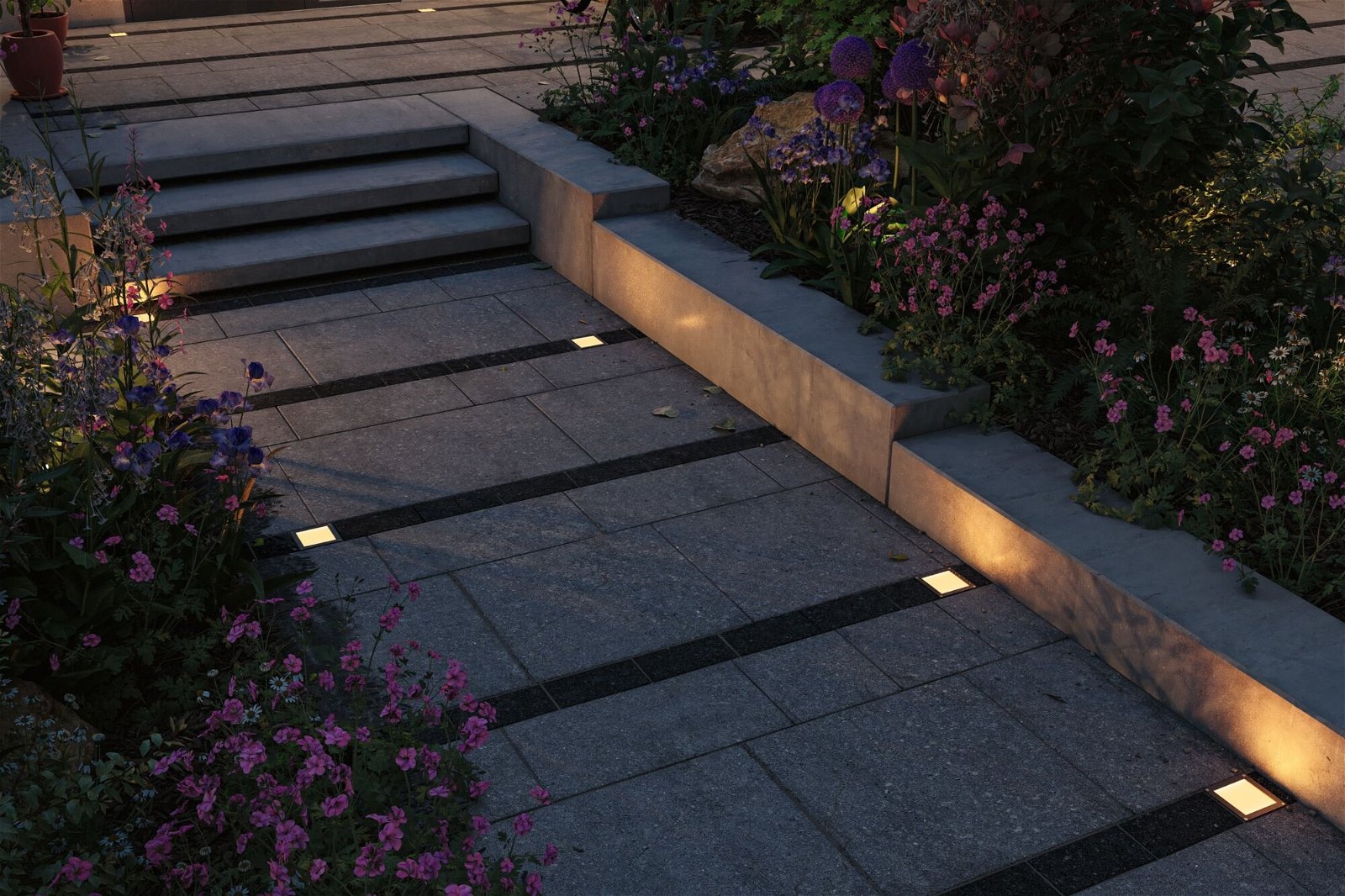 Paulmann LED Einbauleuchte »Brick IP67 eckig 100x100mm 1W 18lm 230V Edelstahl« 1 Stk. Warmweiß Bodeneinbauleuchte Smart Home Zigbee 3.0, Insektenfreundlich