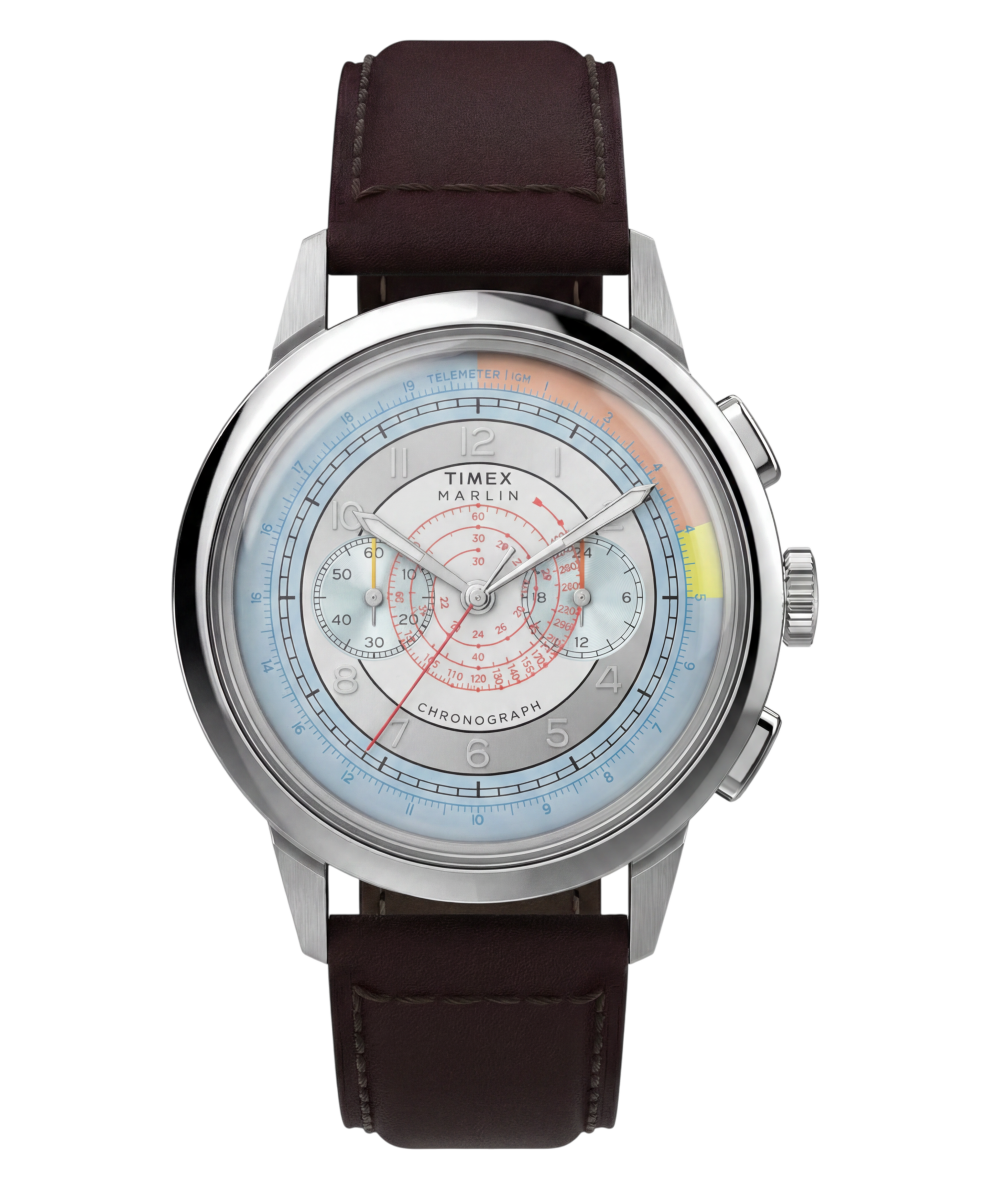 Timex Multifunktionsuhr »Marlin Neo Classsic« Quarzuhr, Armbanduhr, Herrenuhr, Lederarmband, analog, Beleuchtung