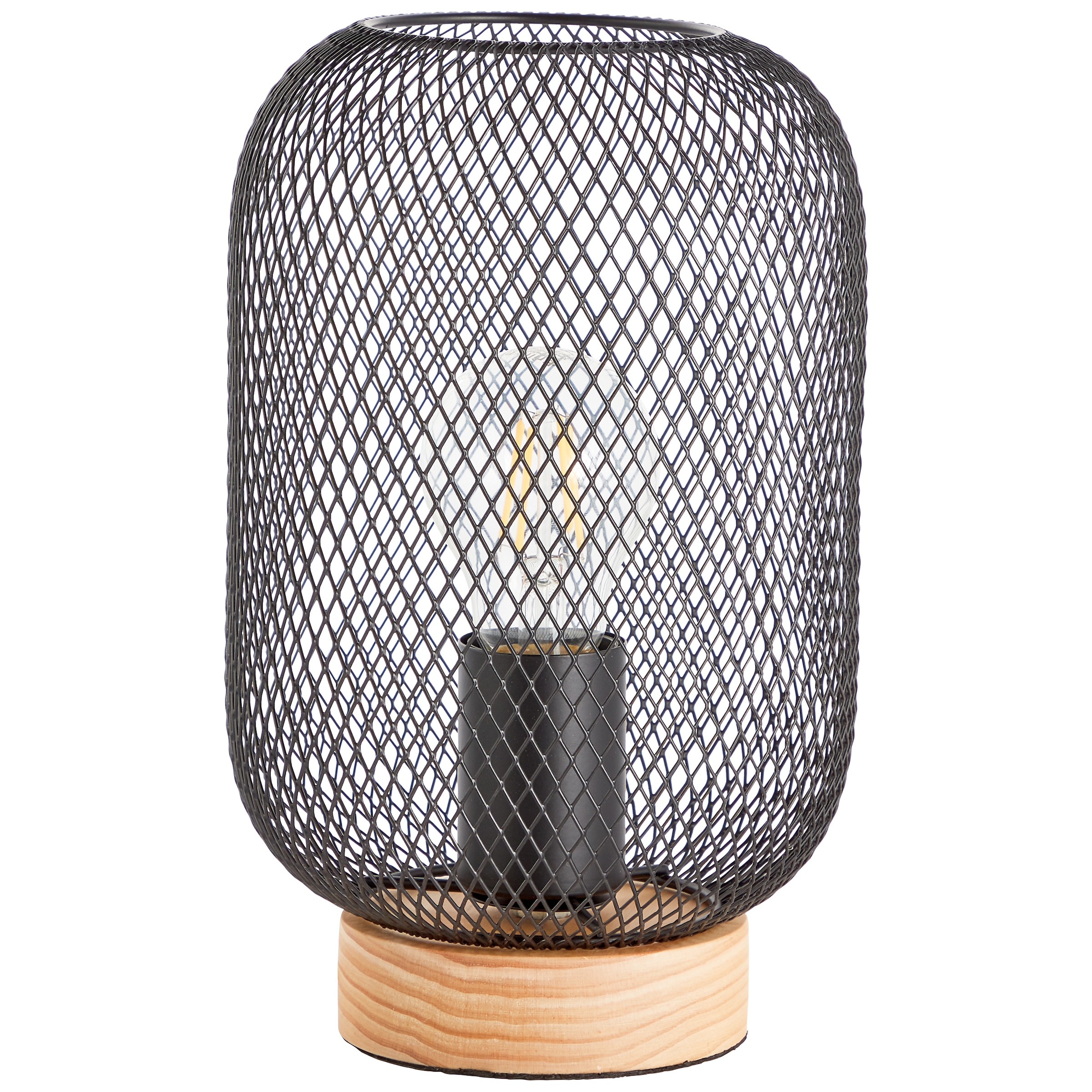 Brilliant Tischleuchte »Giada«, 1 flammig, Leuchtmittel E27 | ohne Leuchtmittel, H 26,5 cm, D 16 cm, E27, Metall/Holz