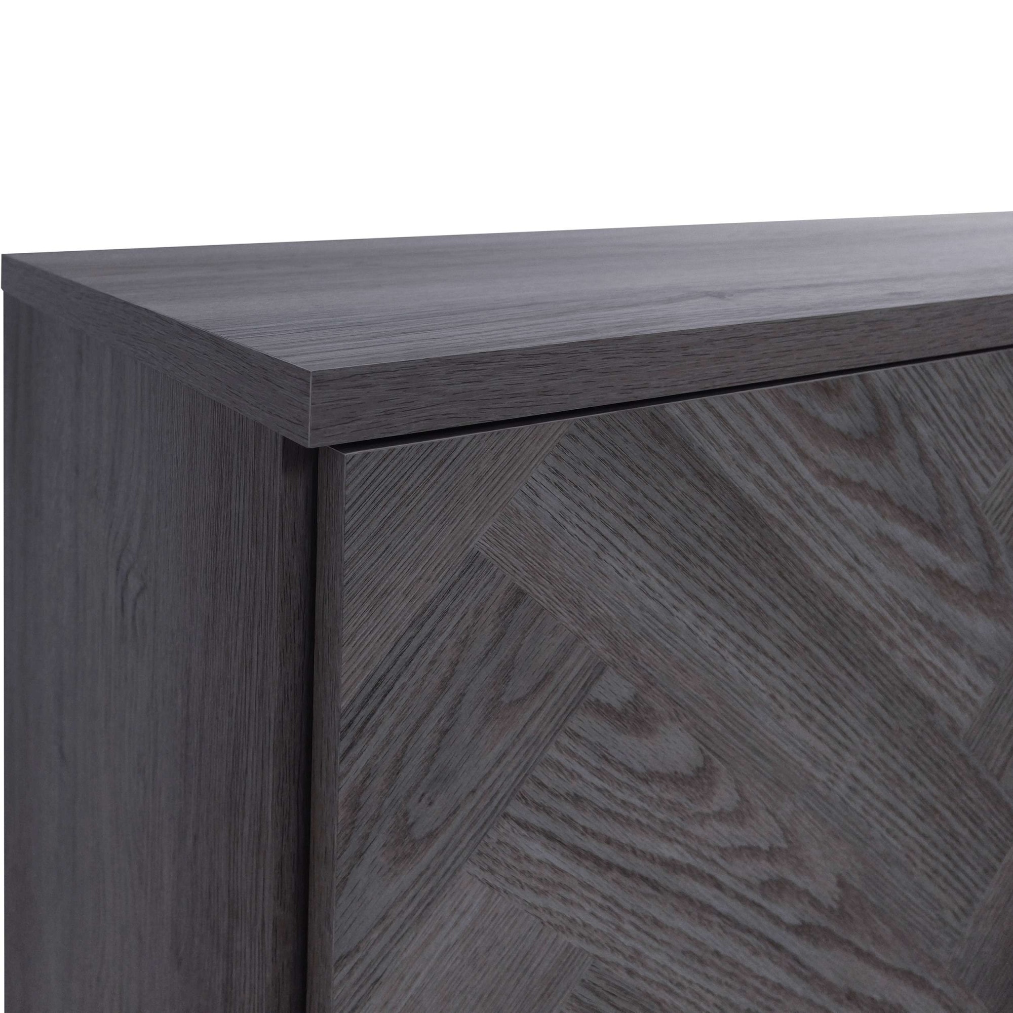Leonique Sideboard »Eadwine« Kommode, Push-to-open, Türen mit Fischgräten Muster, Breite 130 cm