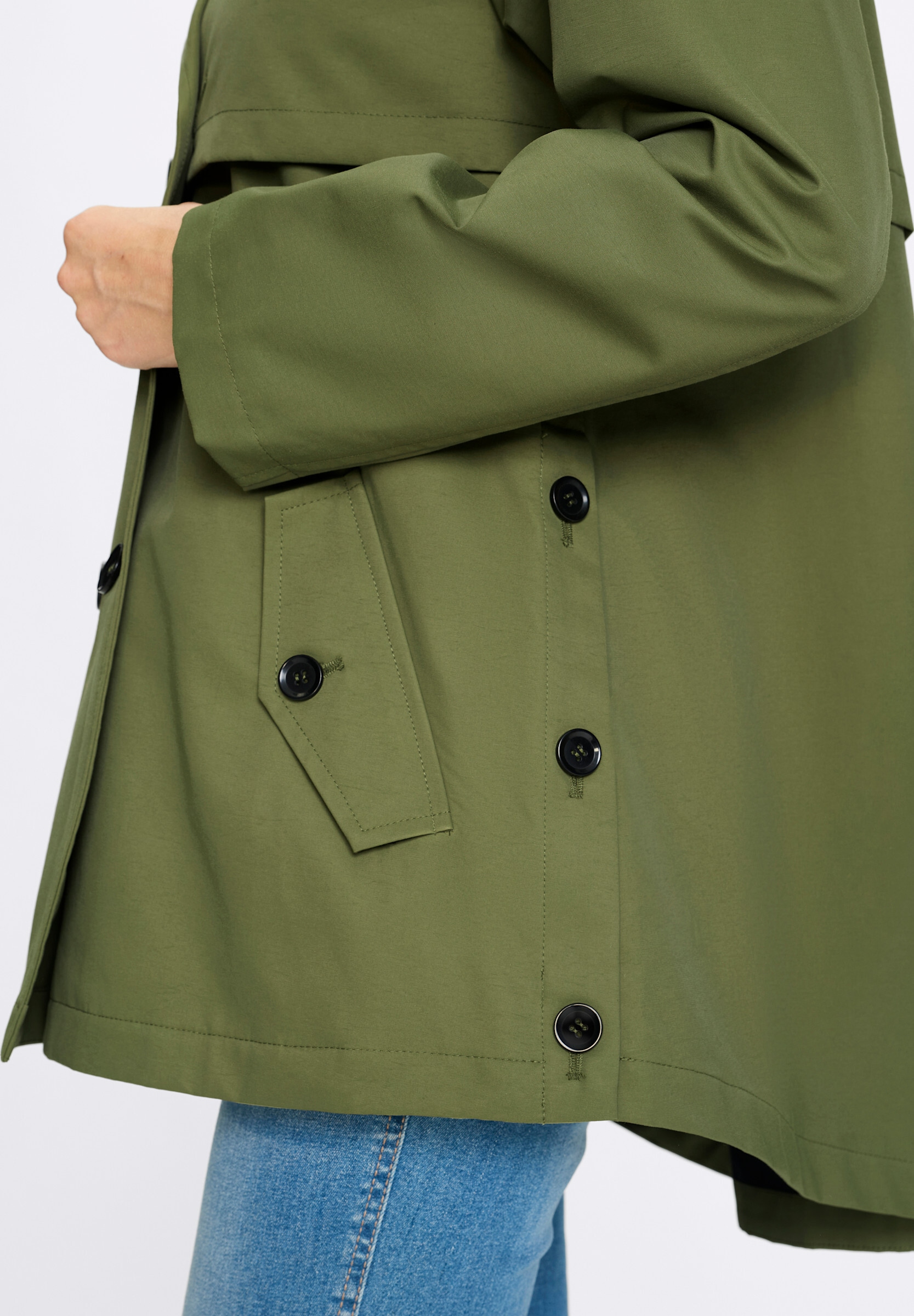 heine Regenjacke »Trenchjacke Trenchcoat leicht glänzend« ohne Kapuze