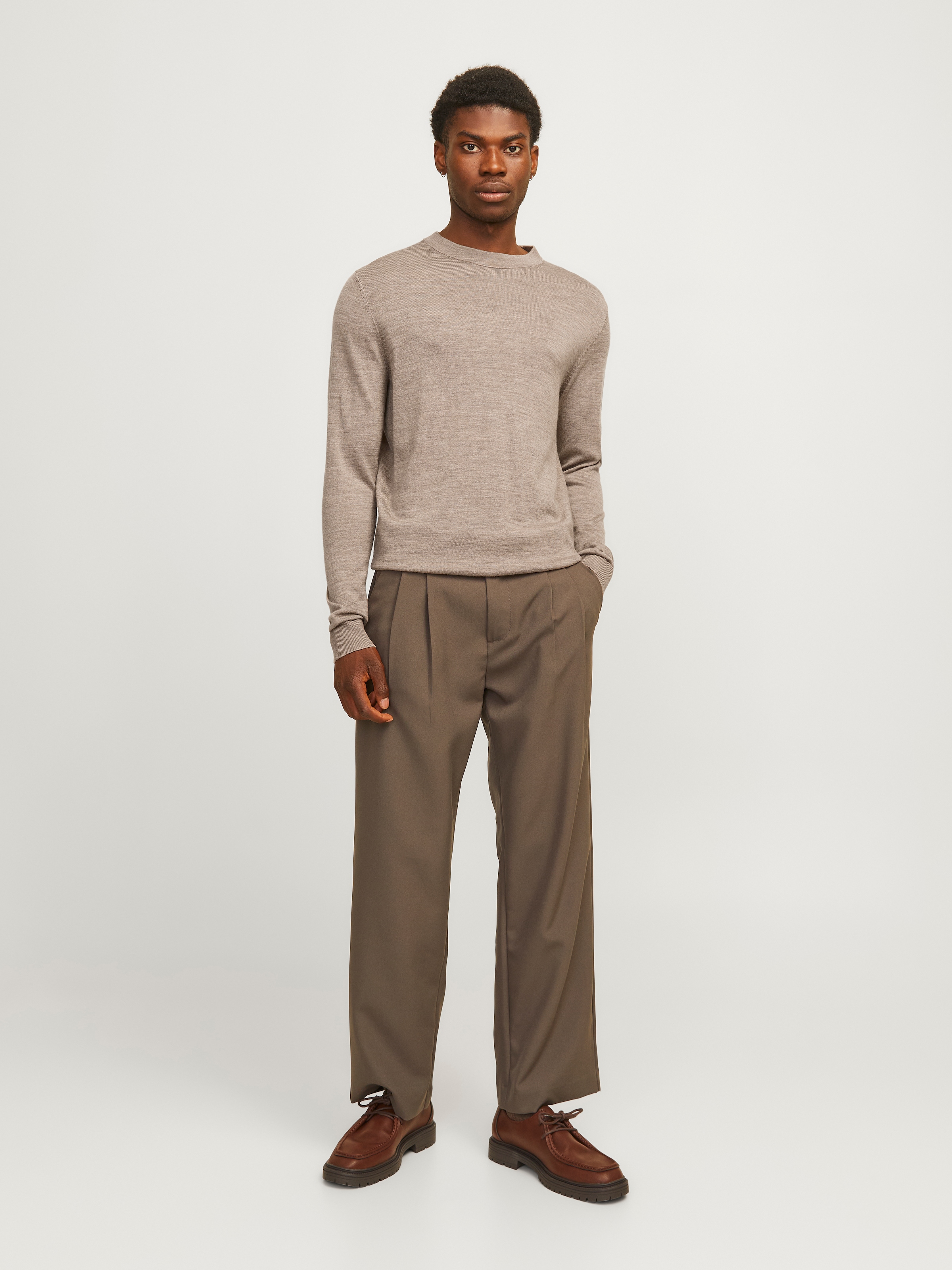 Jack & Jones Rundhalspullover »JPRBLAMARK MERINO KNIT CREW NECK LN«