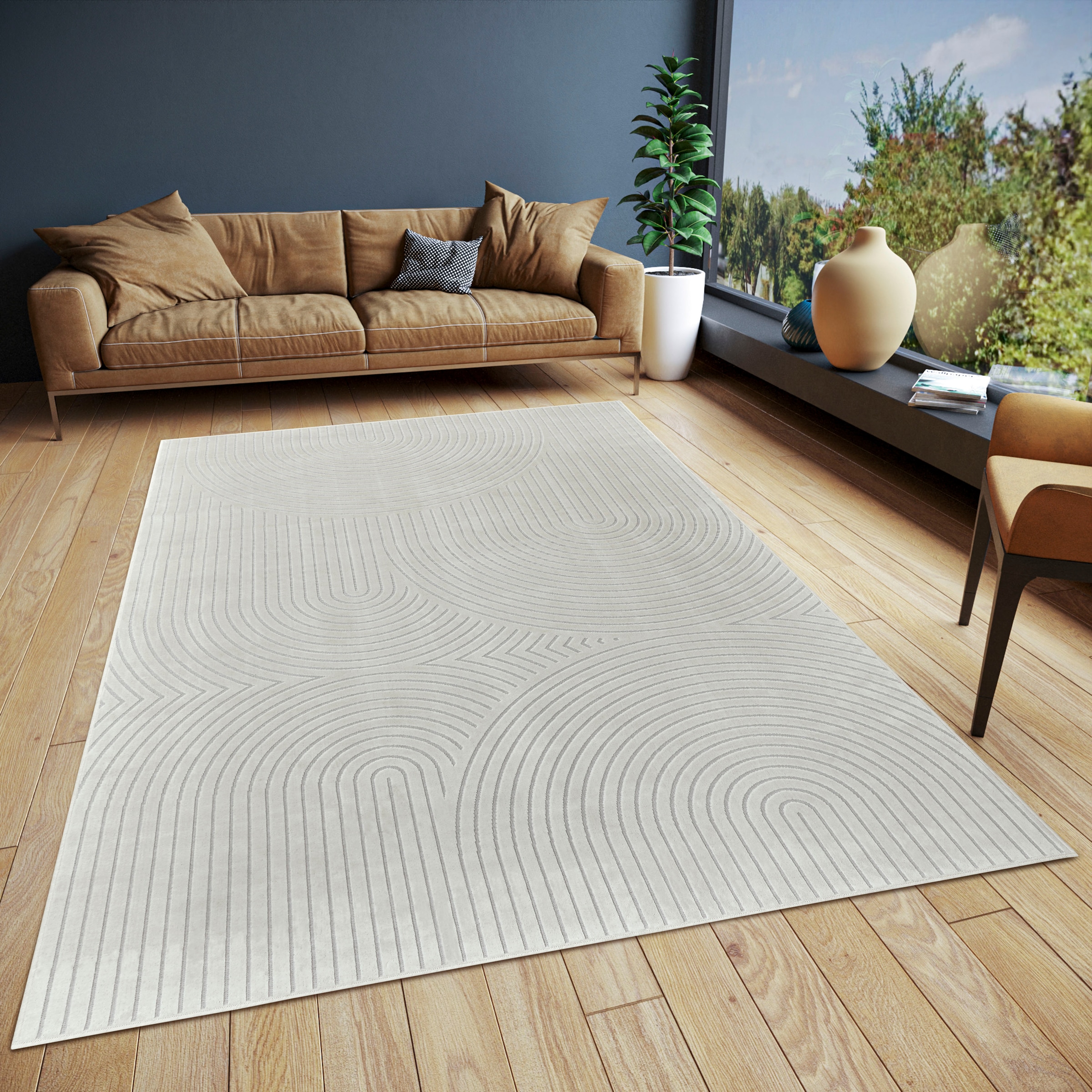 HANSE Home Teppich »Faron«, rechteckig, leichter 3 mm Kurzflor, Skandi,  Boho, 3D Effekt, Wohnzimmer