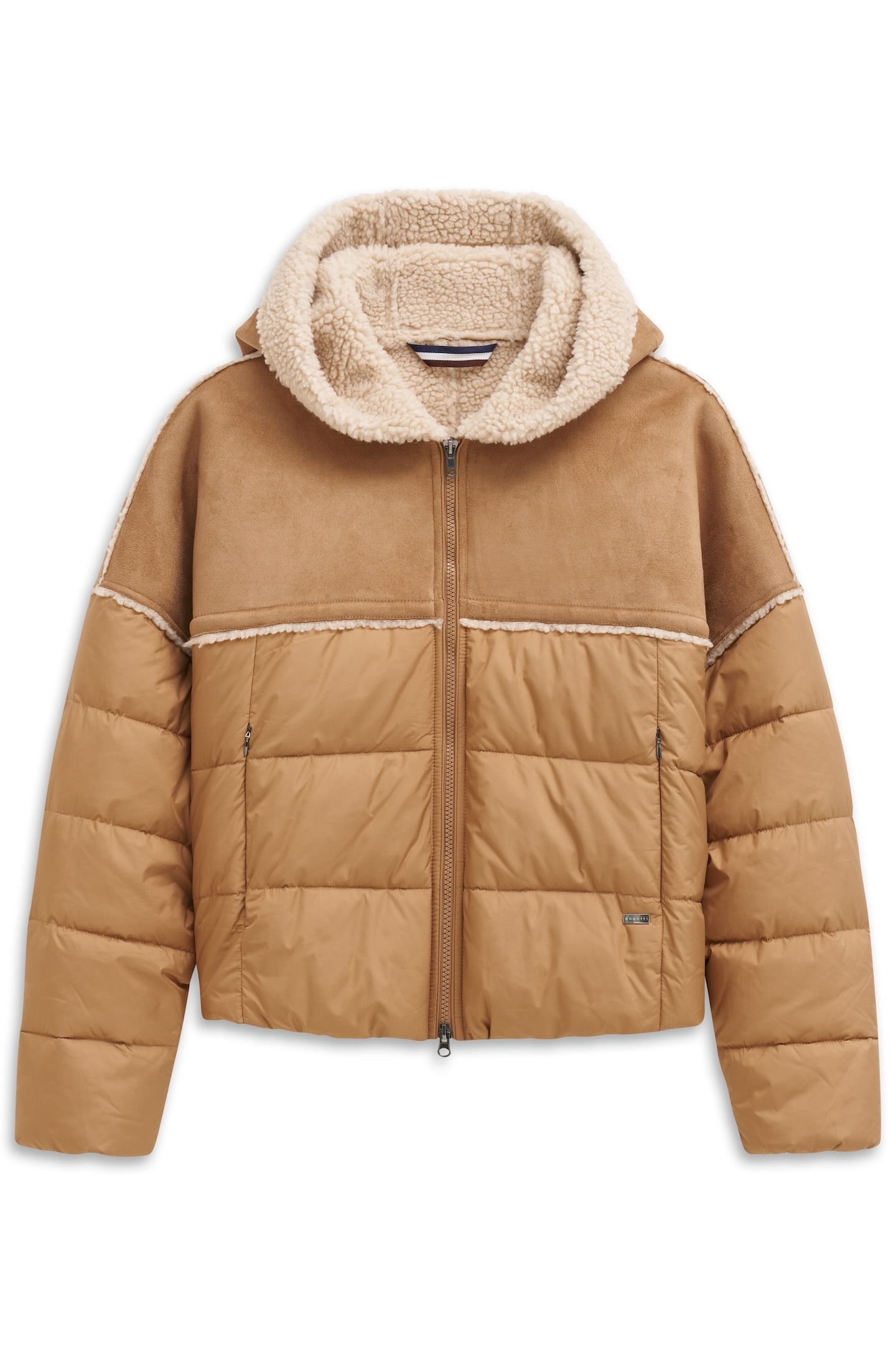 bugatti Kurzjacke »Regular Fit«, mit Kapuze, mit Kapuze und Kunstfell