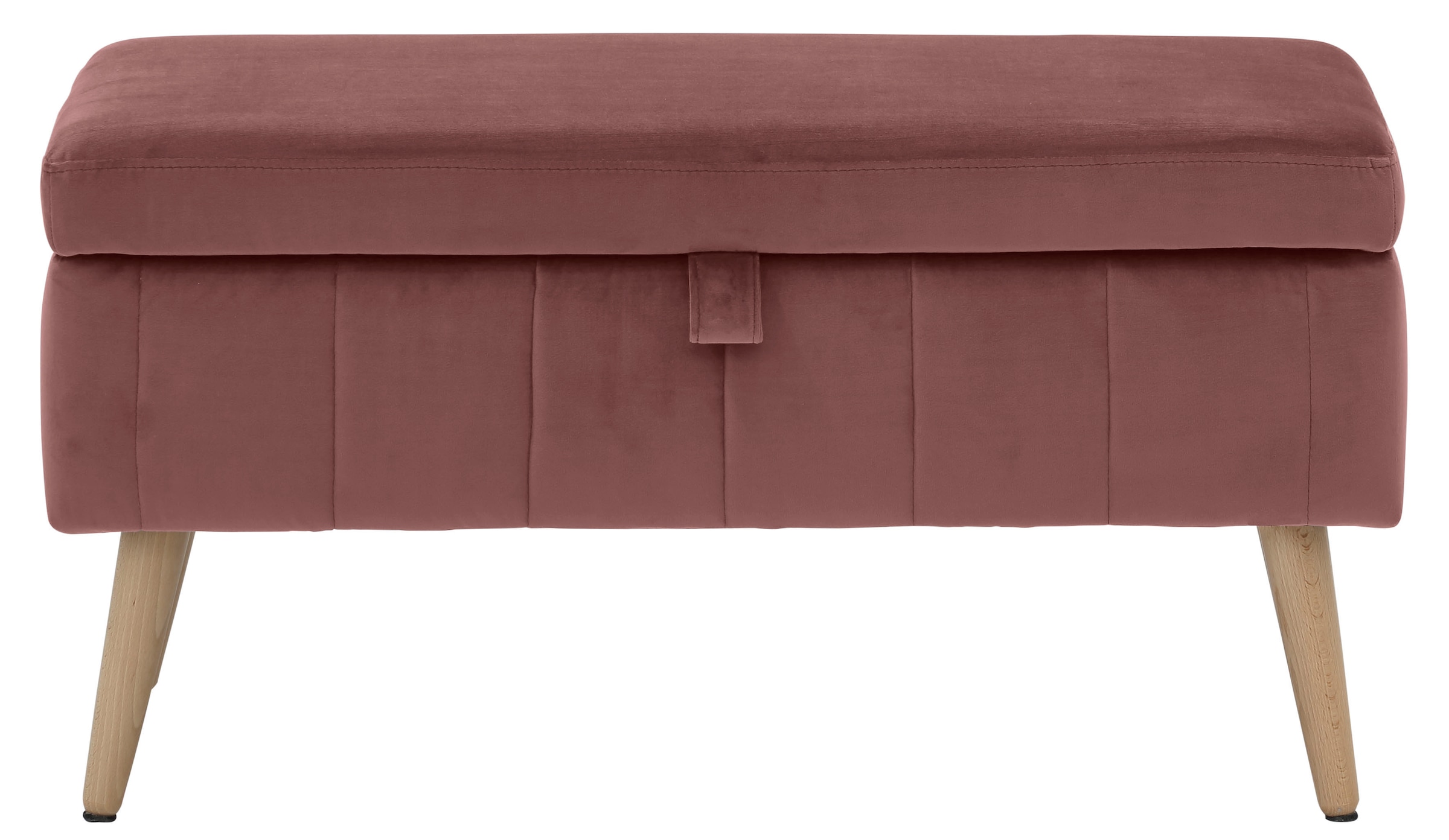 INOSIGN Truhenbank »AMIRA Sitzbank mit Stauraum, Maße B/T/H: 81/36/43 cm«, mit Staufach, in 3 Bezugsqualitäten mit feiner Steppung