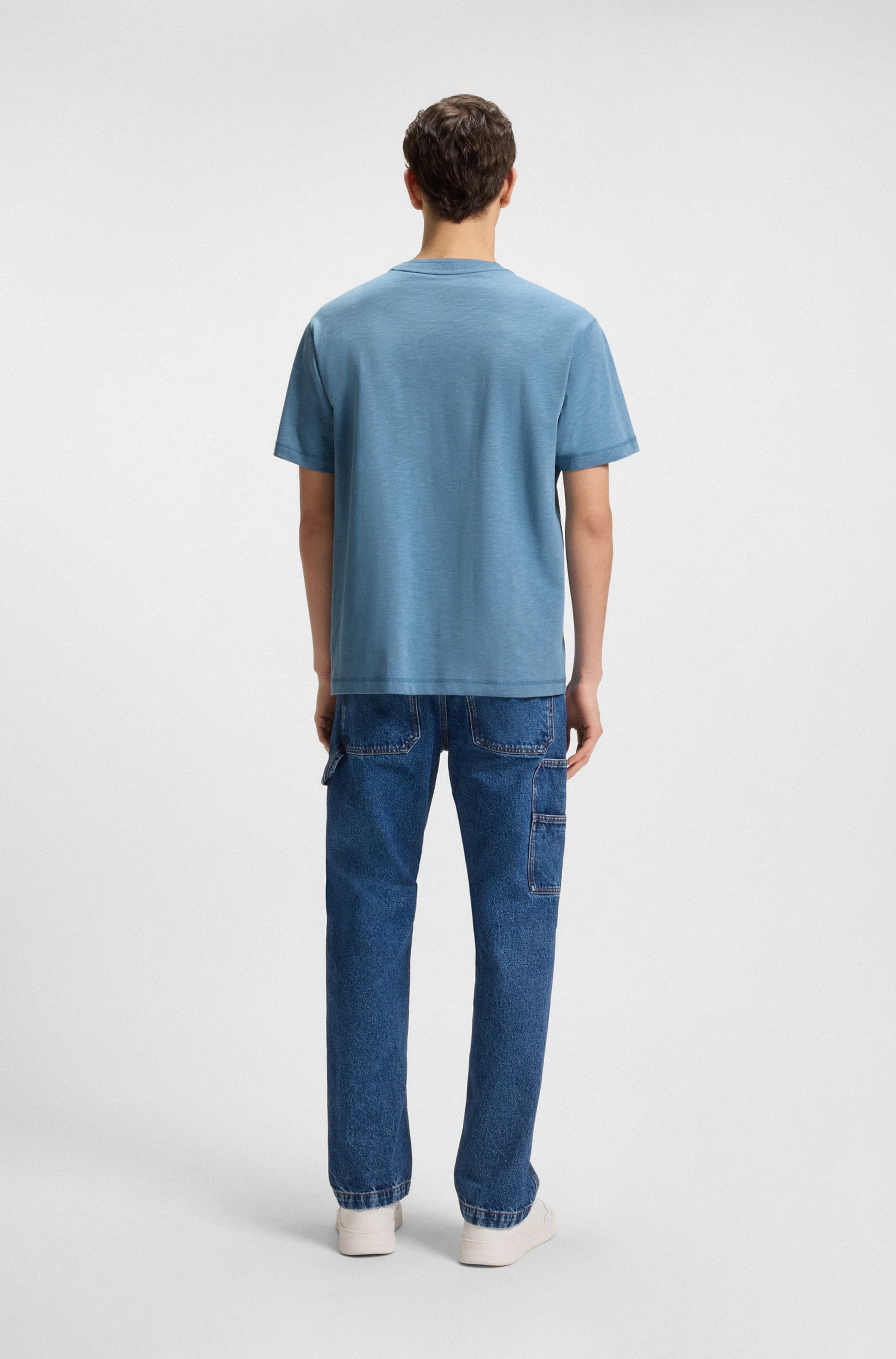 BOSS ORANGE T-Shirt »Te linenlogo«, mit BOSS Schriftzug