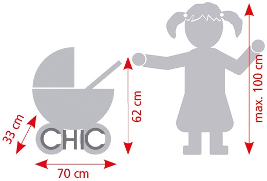 CHIC2000 Puppenbuggy »Jogging-Buggy Lola, Jeans Pink«, mit klappbarem Verdeck