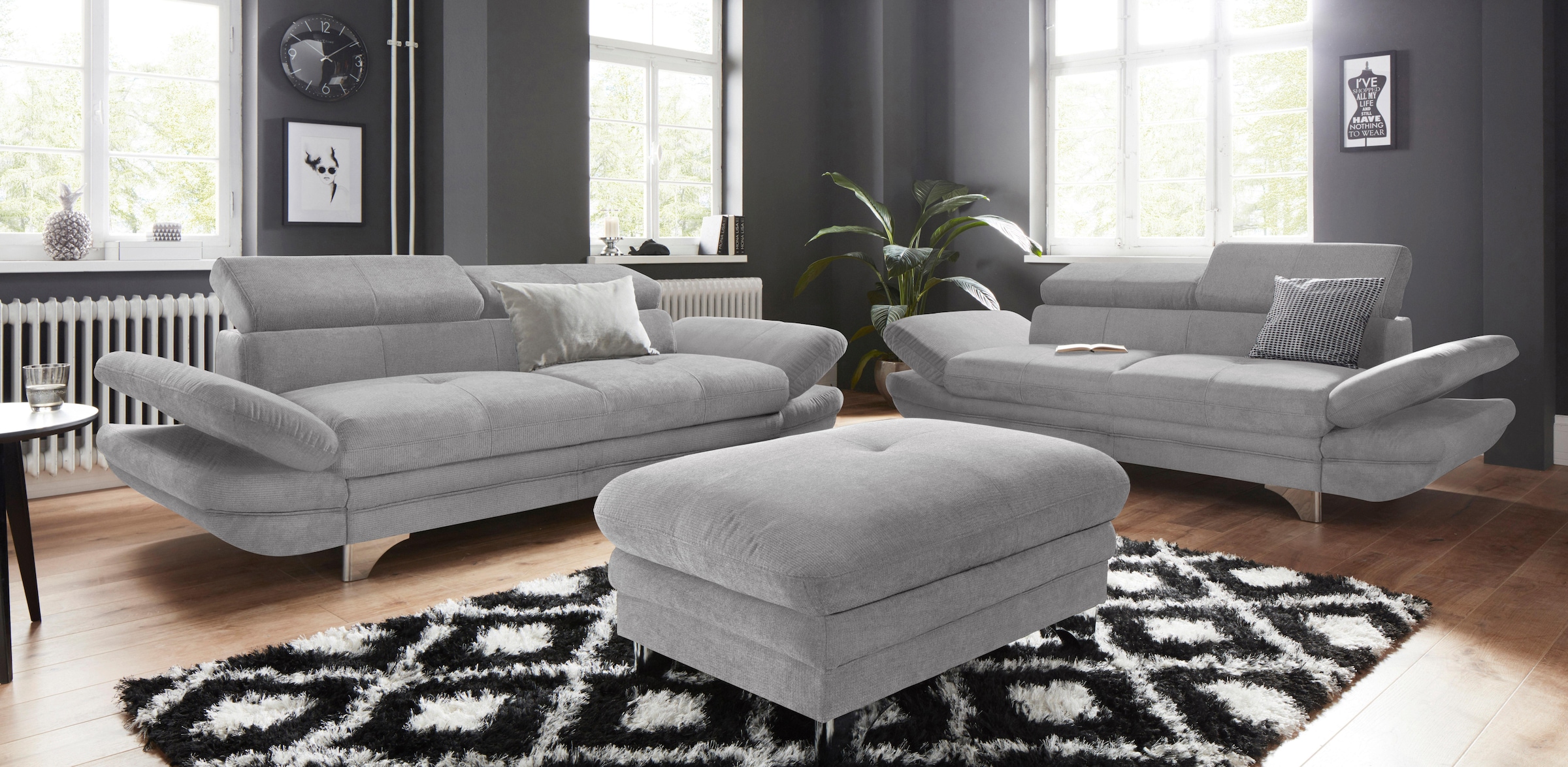 COTTA 3-Sitzer »Enterprise«, Big-Sofa, mit Armteilverstellung & Kopfteilverstellung