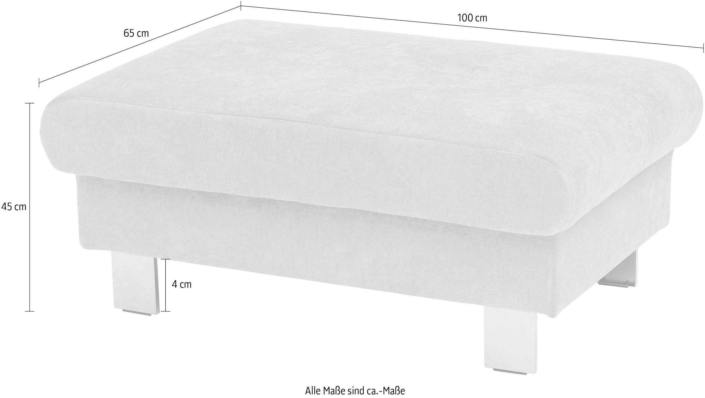 COTTA Polstergarnitur »Komaris«, (Set), bestehend aus Ecksofa und Hocker, mit Kopfteilverstellung