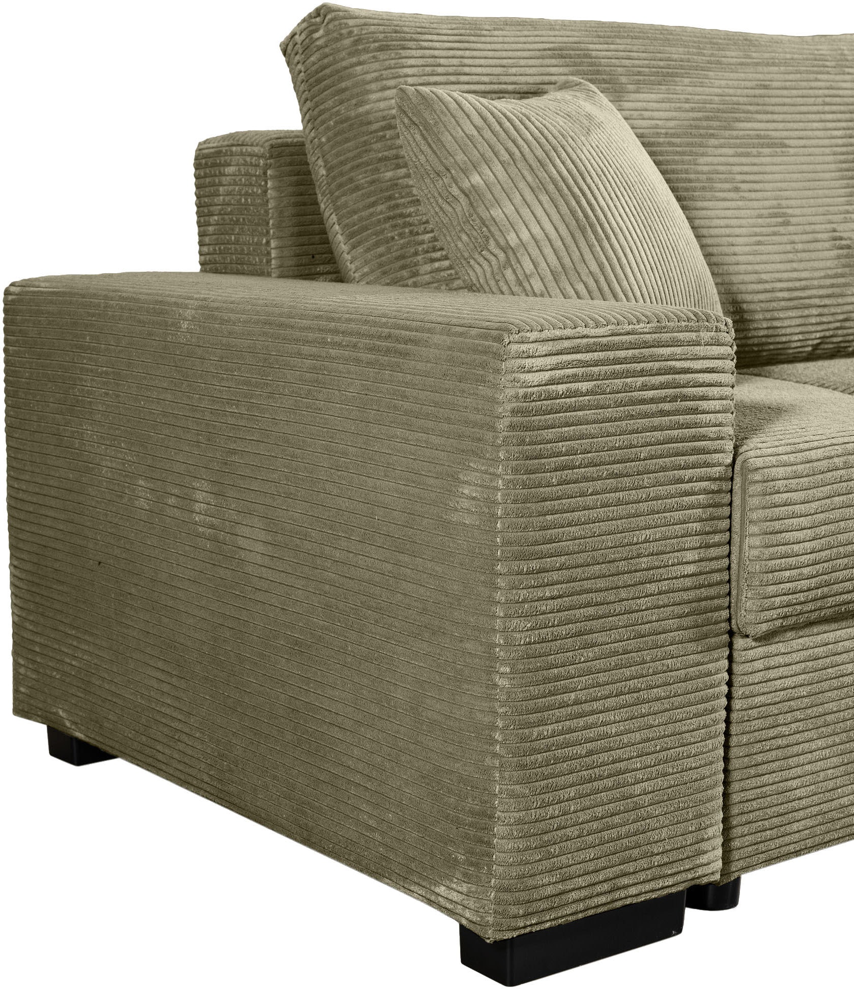 COLLECTION AB Schlafsofa »Kreta, B: 248 cm, Liegefl. 137x195 cm« Bettfunktion, Bettkasten & 2 Zierkissen, optional mit Topper
