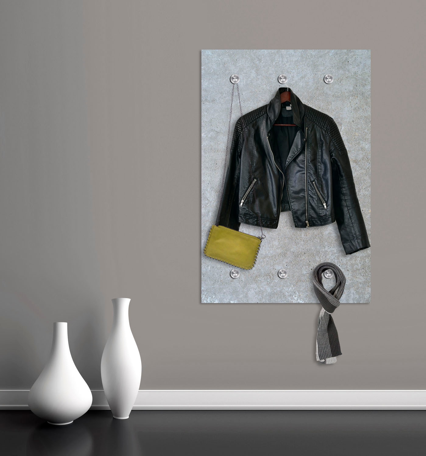 queence Garderobenleiste »Wand«, mit 6 Haken, 80 x 120 cm