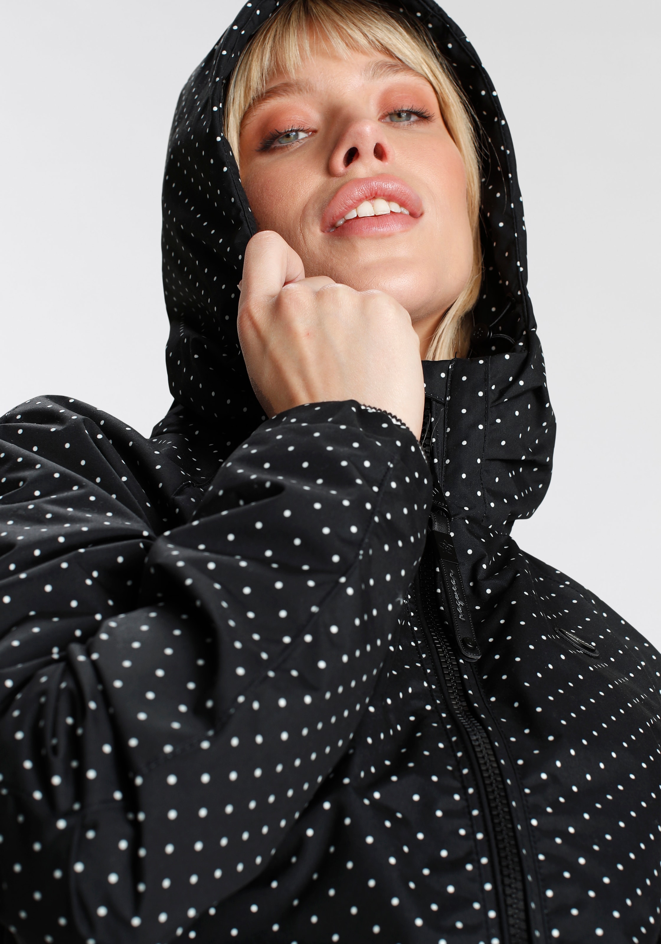 Ragwear Outdoorjacke »DIZZIE DOTS O«, mit Kapuze, trendige Übergangsjacke mit Kapuze