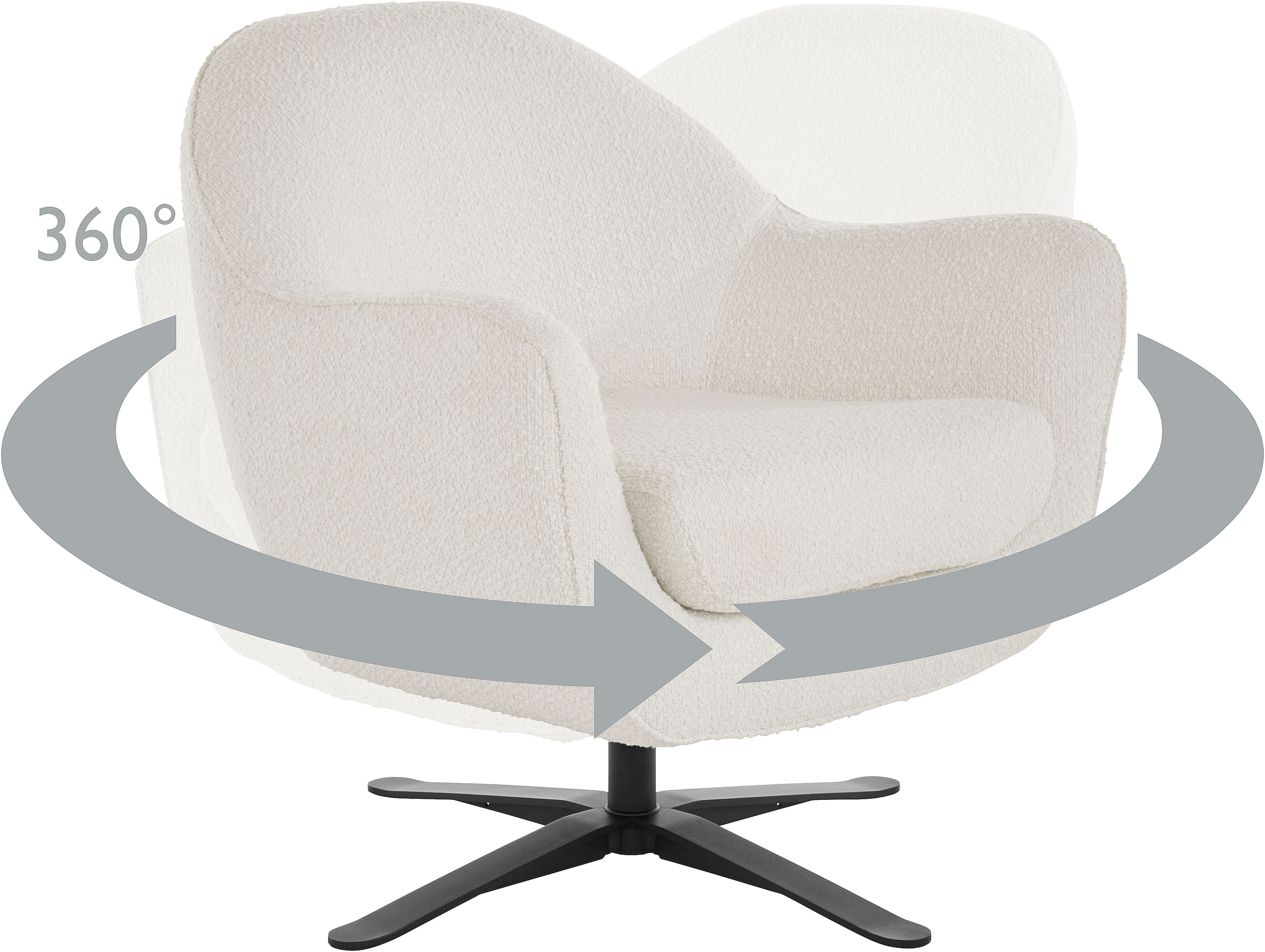 andas Drehsessel »Stavre, Loungesessel mit Drehfunktion«, in moderner Optik, mit elegantem Drehfuß