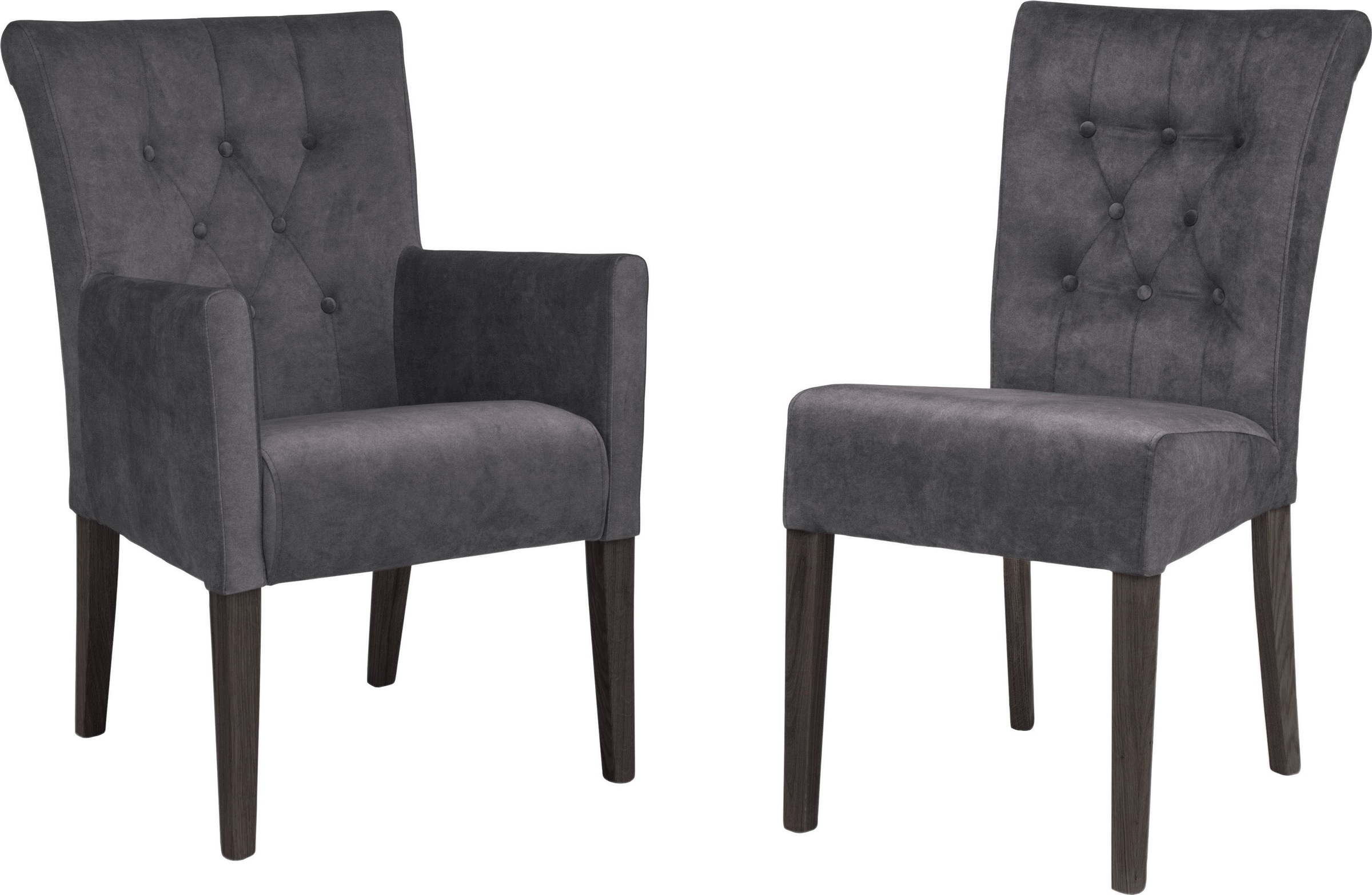 Home affaire Esszimmerstuhl »Queen BESTSELLER«, (Set), 2 St., Samtvelours, Polsterstuhl mit Knopfheftung, 2er, 4er oder 6er Set