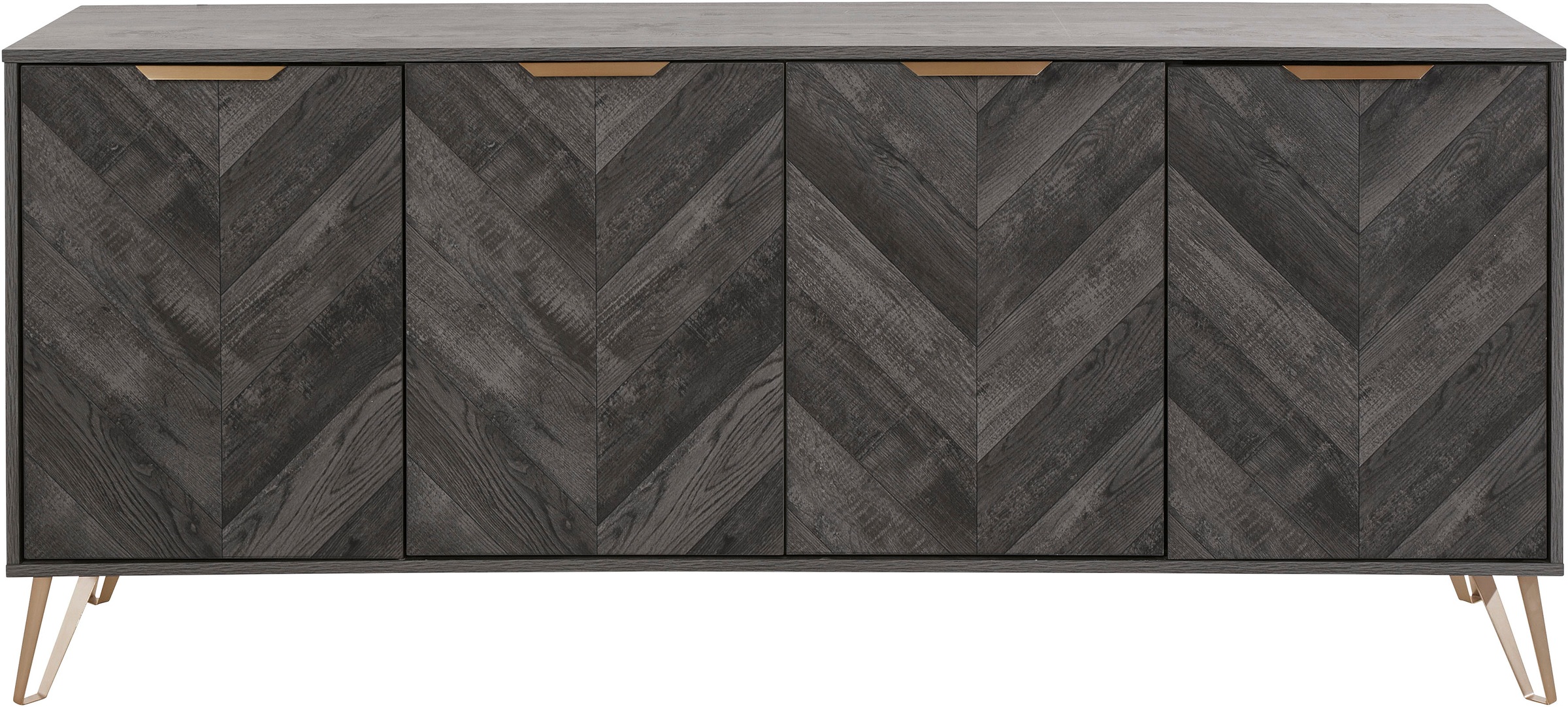 Leonique Sideboard »Nanterie«, Kommode mit Fischgrätenmuster, Breite 176,5 cm