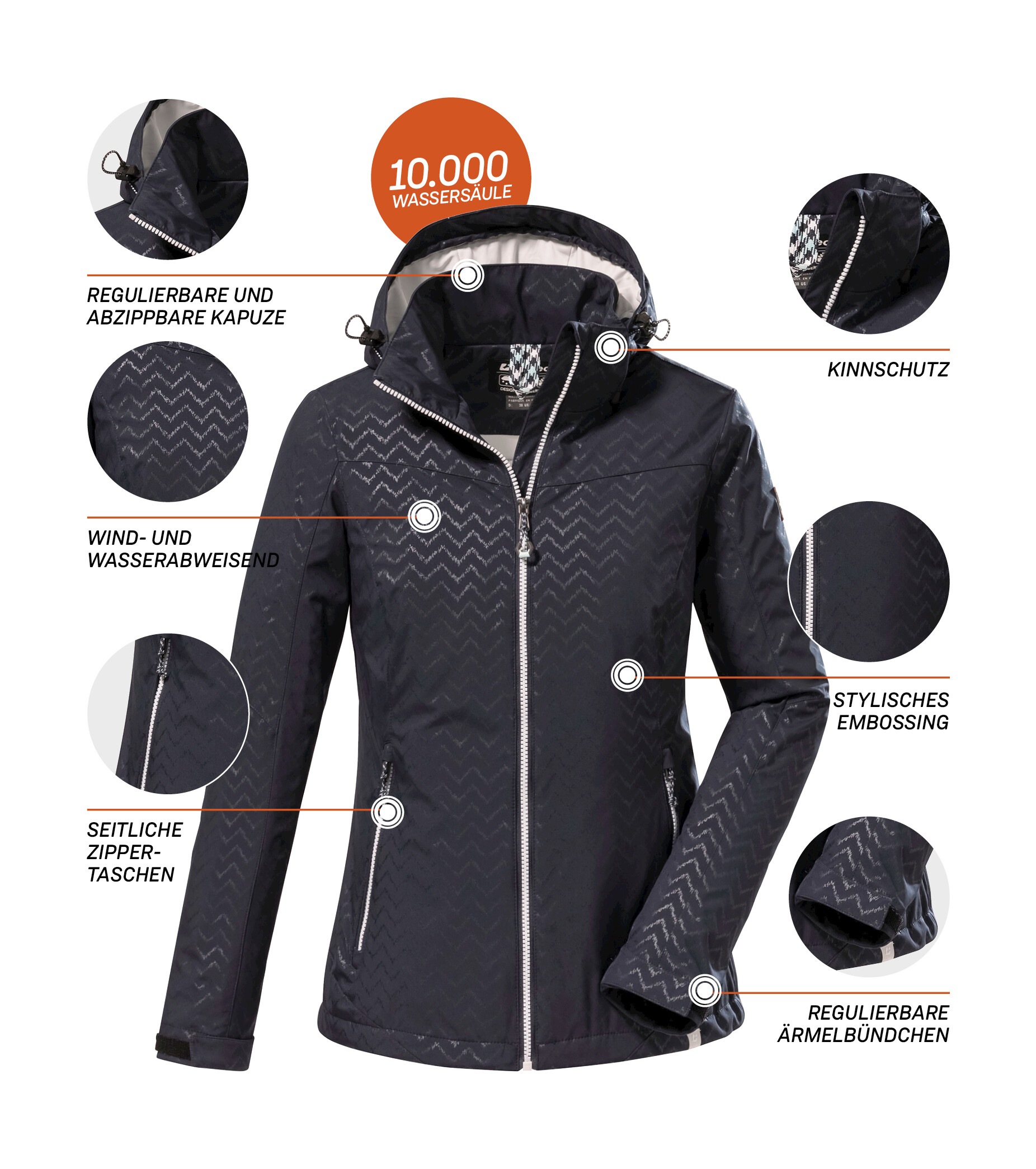 Killtec Softshelljacke »KOS 176 WMN SFTSHLL JCKT«, Wasserabweisende, atmungsaktive Softshelljacke mit All Over-Print