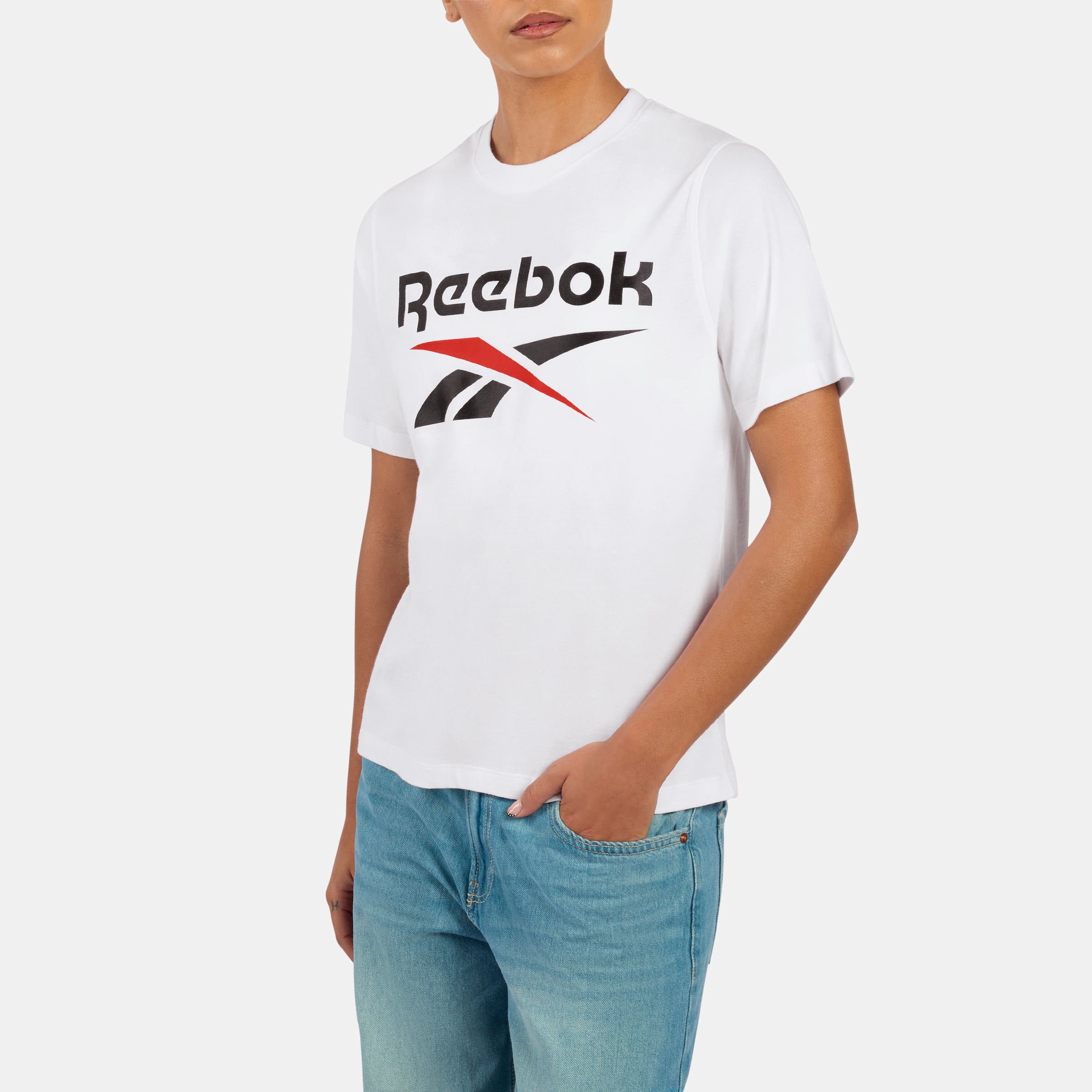 Reebok T-Shirt »WREN 2 COLOUR LOGO CREW SS TEE« sportlicher Stil, klassischer Schnitt, aus Baumwolle