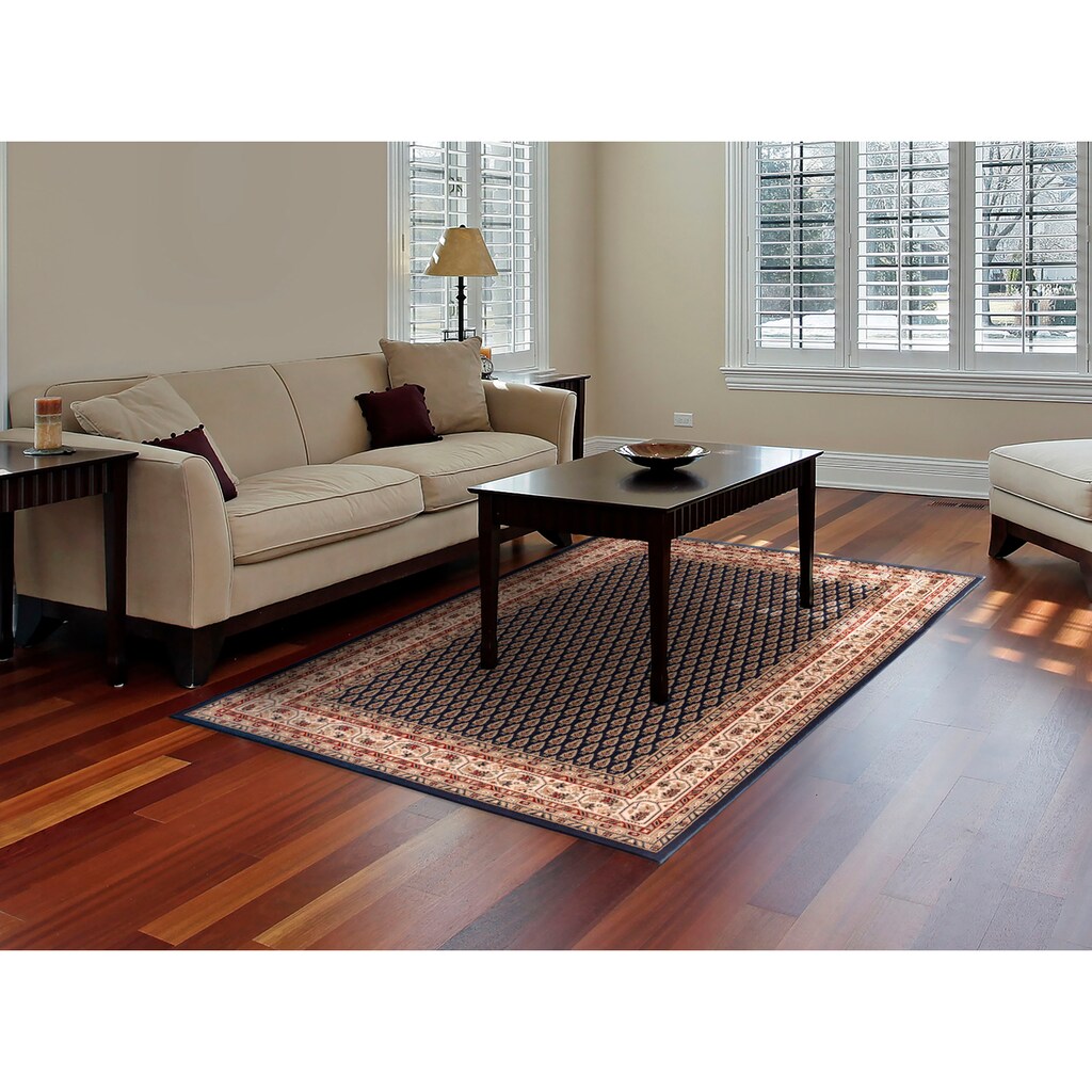 DELAVITA Teppich »Alina Mir«, rechteckig, 9 mm Höhe, Orient-Optik, Mir-Muster, gewebt, weicher Kurzflor, idealer Teppich für Wohnzimmer, Schlafzimmer & Esszimmer