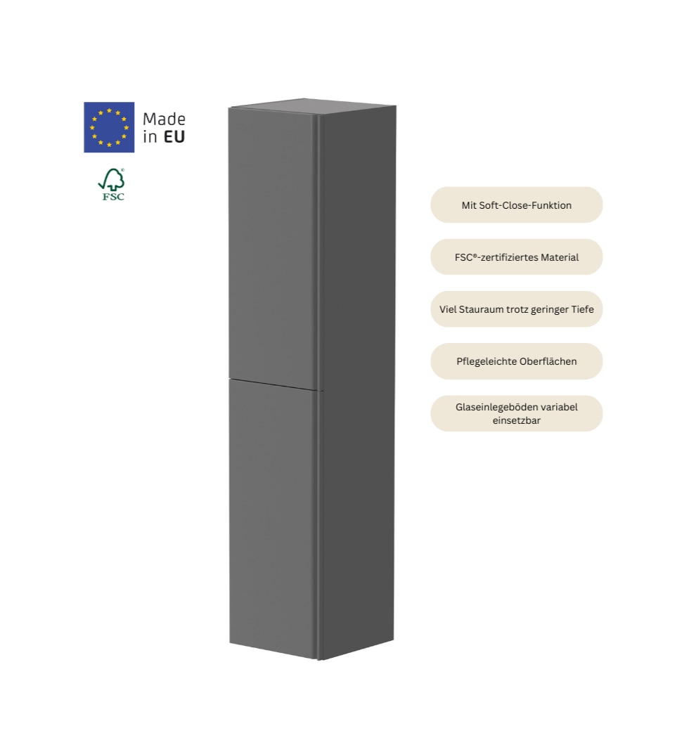 welltime Hochschrank »Cosmos«, mit Soft-Close Funktion, Breite 35 cm, Höhe 160 cm, FSC®