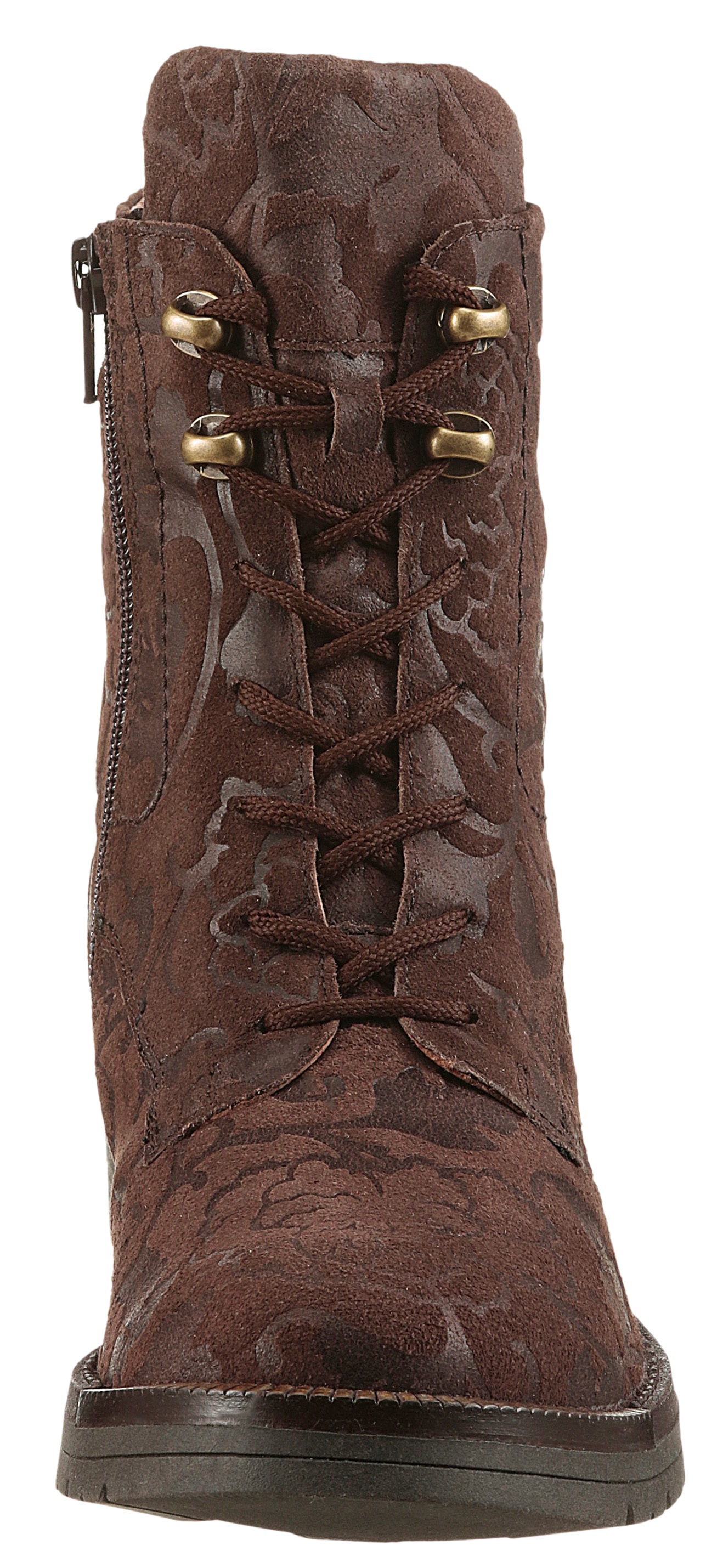 Waldläufer Schnürstiefelette »G-RAVINA«  Schnürboots, Blockabsatz, in floraler Optik, Komfortweite G (=weit)