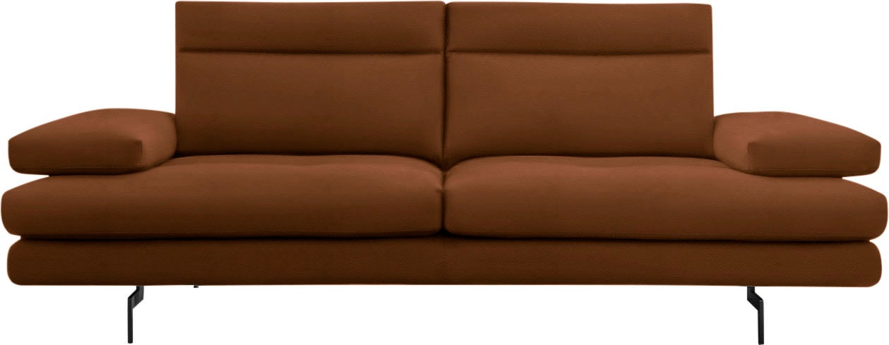 CALIA ITALIA 3-Sitzer »Toby Wing, Designsofa, hochwertige Verarbeitungsdetails, bequem«, inkl. Sitztiefenverstellung und Armteilfunktion, Füße in Schwarz matt