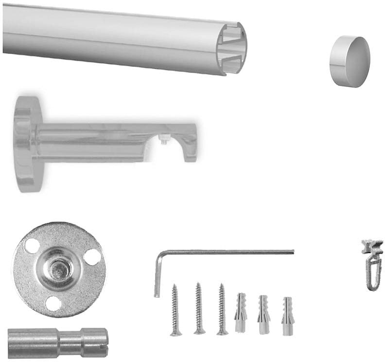 indeko Gardinenstange »Consul«, 1 läufig-läufig, Wunschmaßlänge, Innenlauf Komplett-Set inkl. Gleitern und Montagematerial