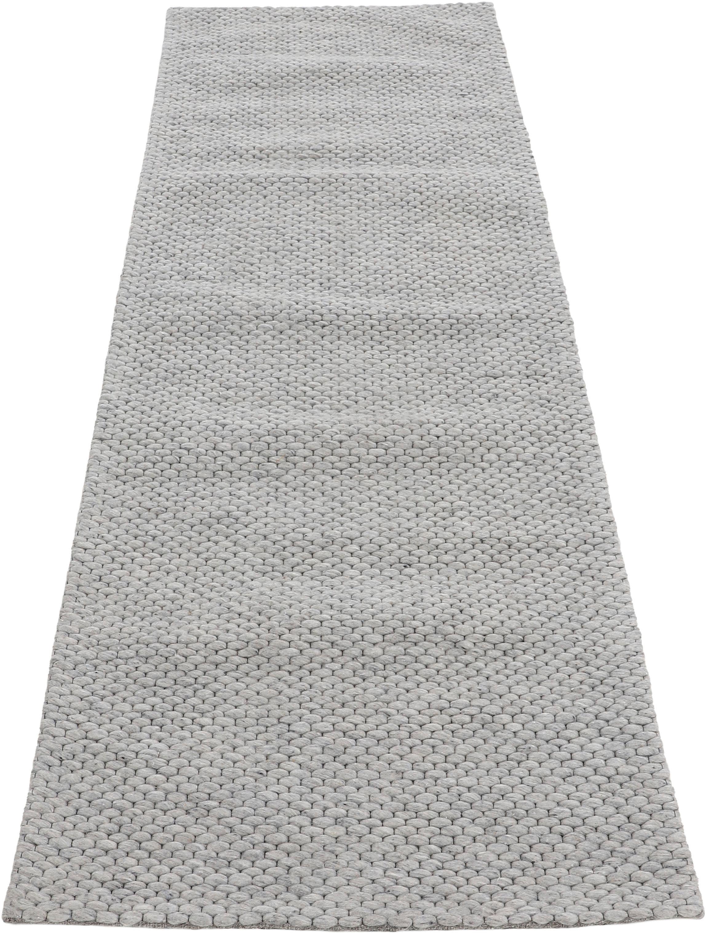carpetfine Läufer »Sina«, rechteckig, 14 mm Höhe, Handweb Teppich, reine Wolle, meliert, handgewebt, weich & kuschelig