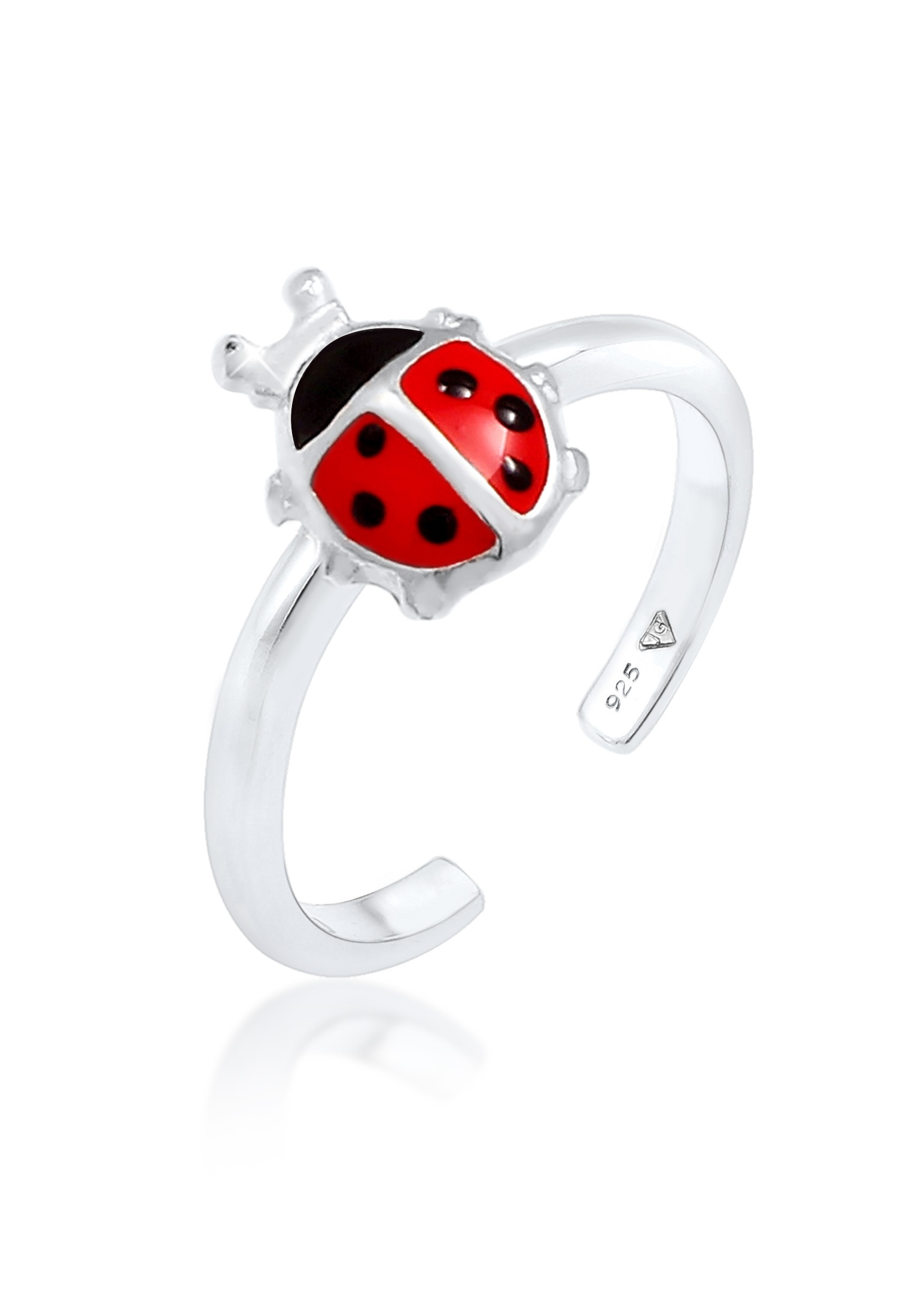 Elli Fingerring »Ring Kinder Marienkäfer Emaille 925 Silber«