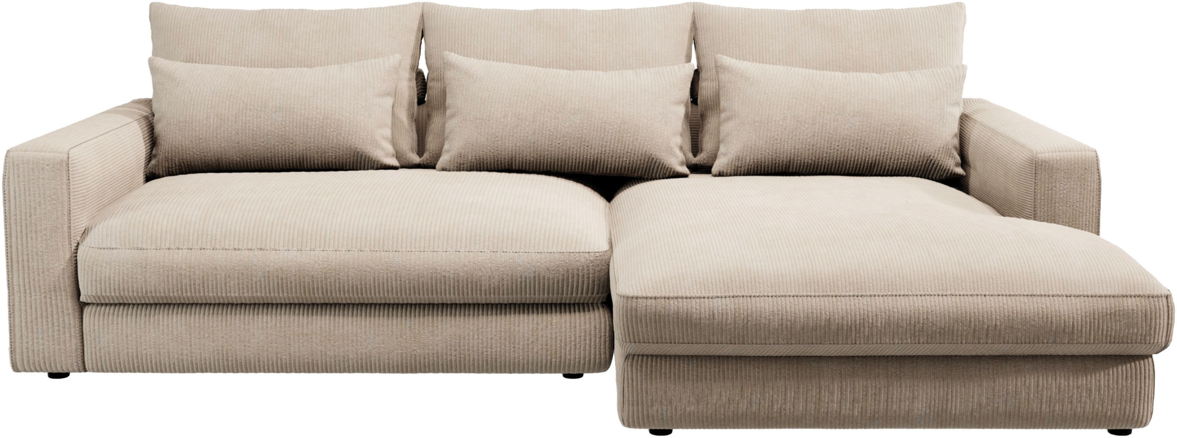 Home affaire Ecksofa »Darwin, viele Kissen, extra tiefe Sitzfläche, 271/89/171 (B(H/T)« gemütlich und weich, L-Form, mit extra softem Sitzkomfort, Cord