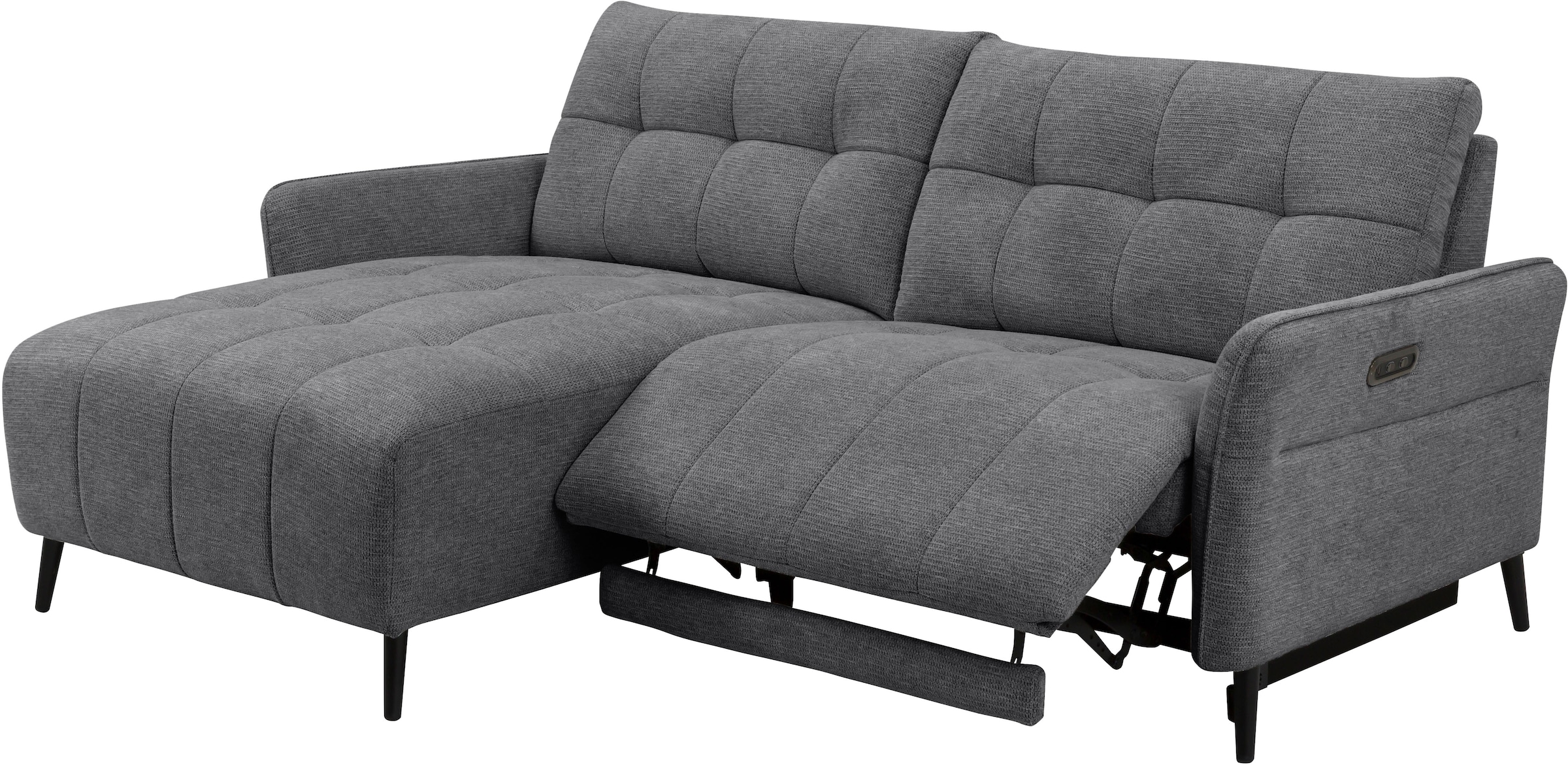 INOSIGN Ecksofa »DENIO 3-Sitzer, L-Form (Breite 209cm), elektr. Relaxfunktion, USB-A/C« Liegefunktion durch Recliner, Federkernpolsterung