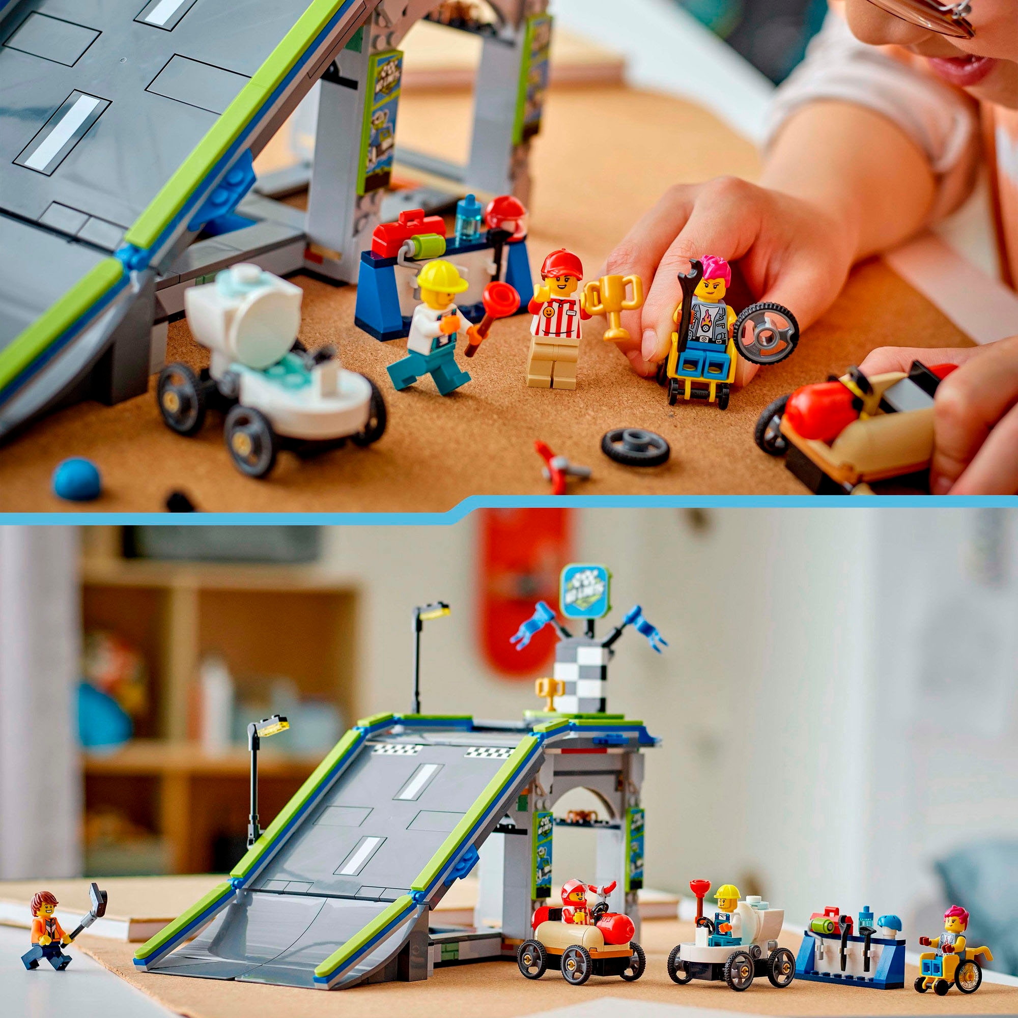 LEGO® Konstruktionsspielsteine »Keine Limits: Seifenkistenrennen mit Rampe (60460), LEGO City«, (436 St.), Made in Europe