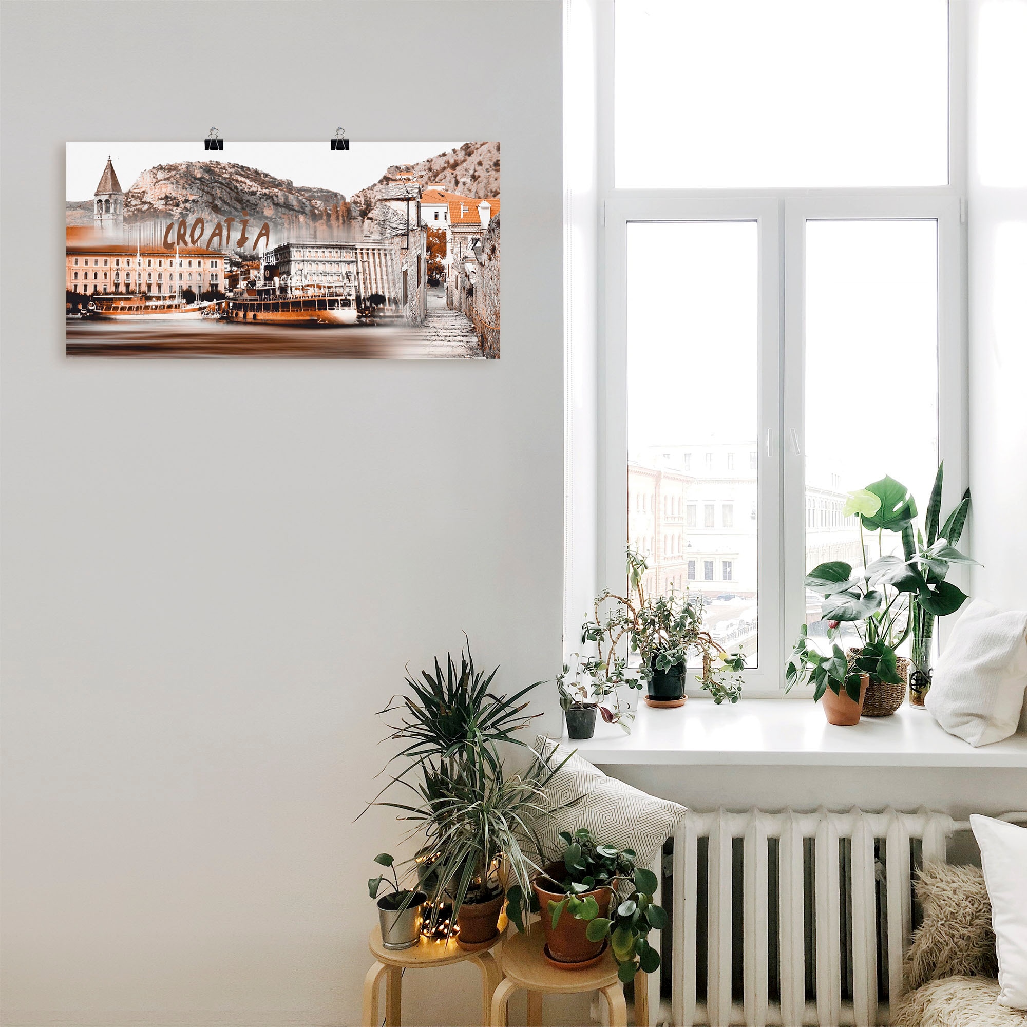 Artland Wandbild »Kroatien Skyline abstrakte Collage«, Kroatien, (1 St.), als Leinwandbild, Poster in verschied. Größen