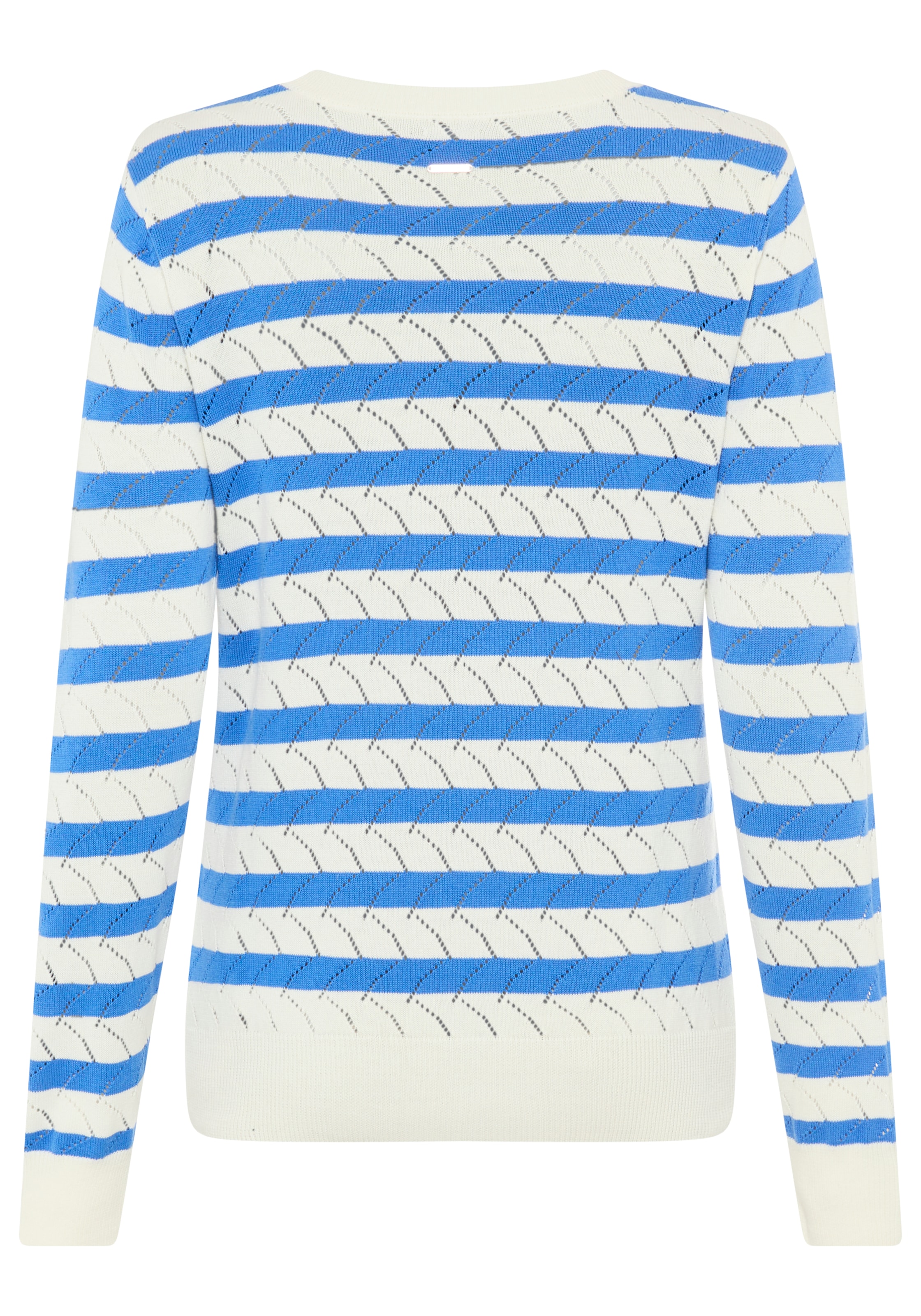 Laura Scott Ajourpullover leichter Übergangspullover mit moderner Struktur und Streifen