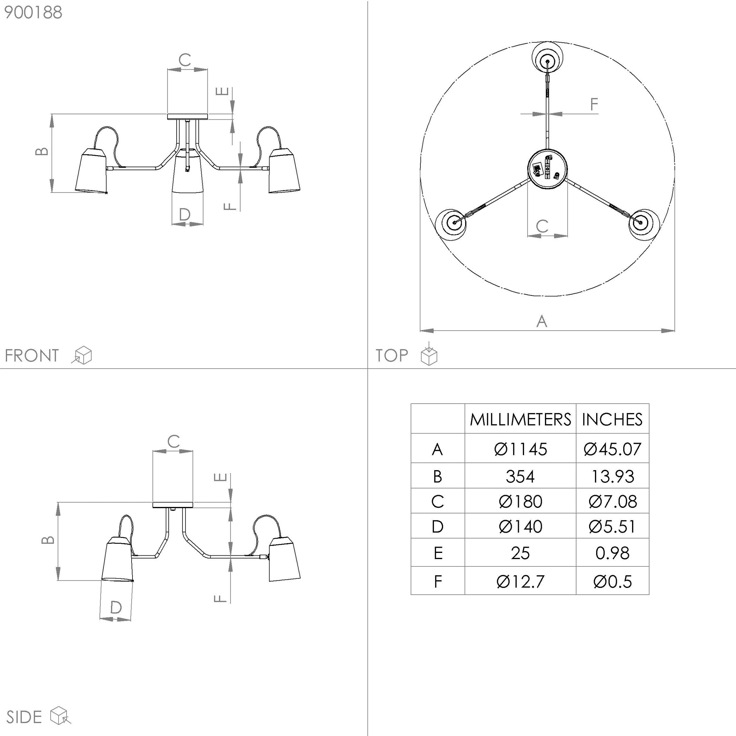 EGLO Deckenleuchte »LORETO« E27 1 Stk. Deckenleuchte in schwarz und weiß aus Stahl  -  exkl. E27 - 25W