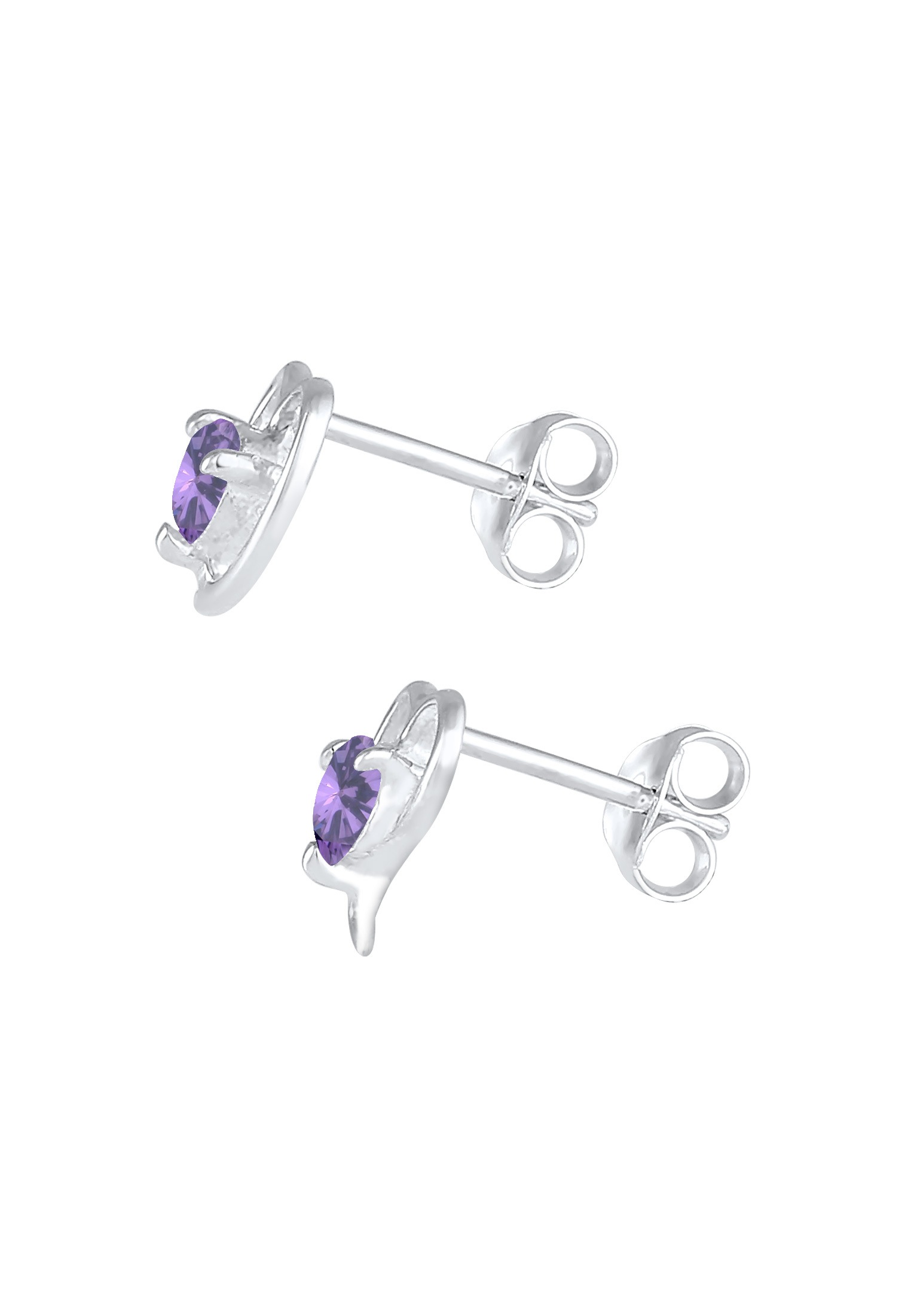 Elli Paar Ohrstecker »Ohrringe Stecker Herz Liebe Zirkonia Basic 925 Silber«